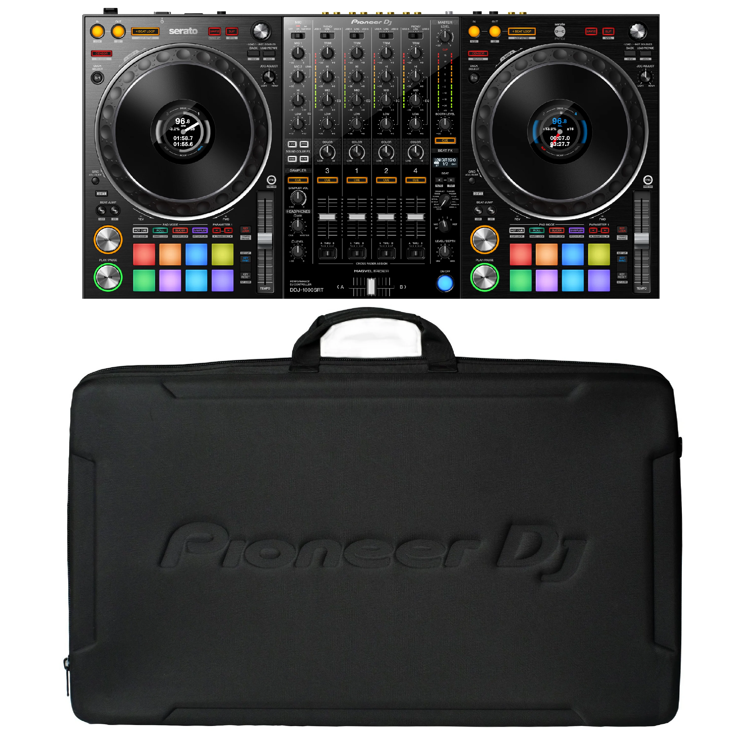 Pioneer DDJ-1000SRT 4-channel DJ controller & DJC-B3 Soft Case Bundle