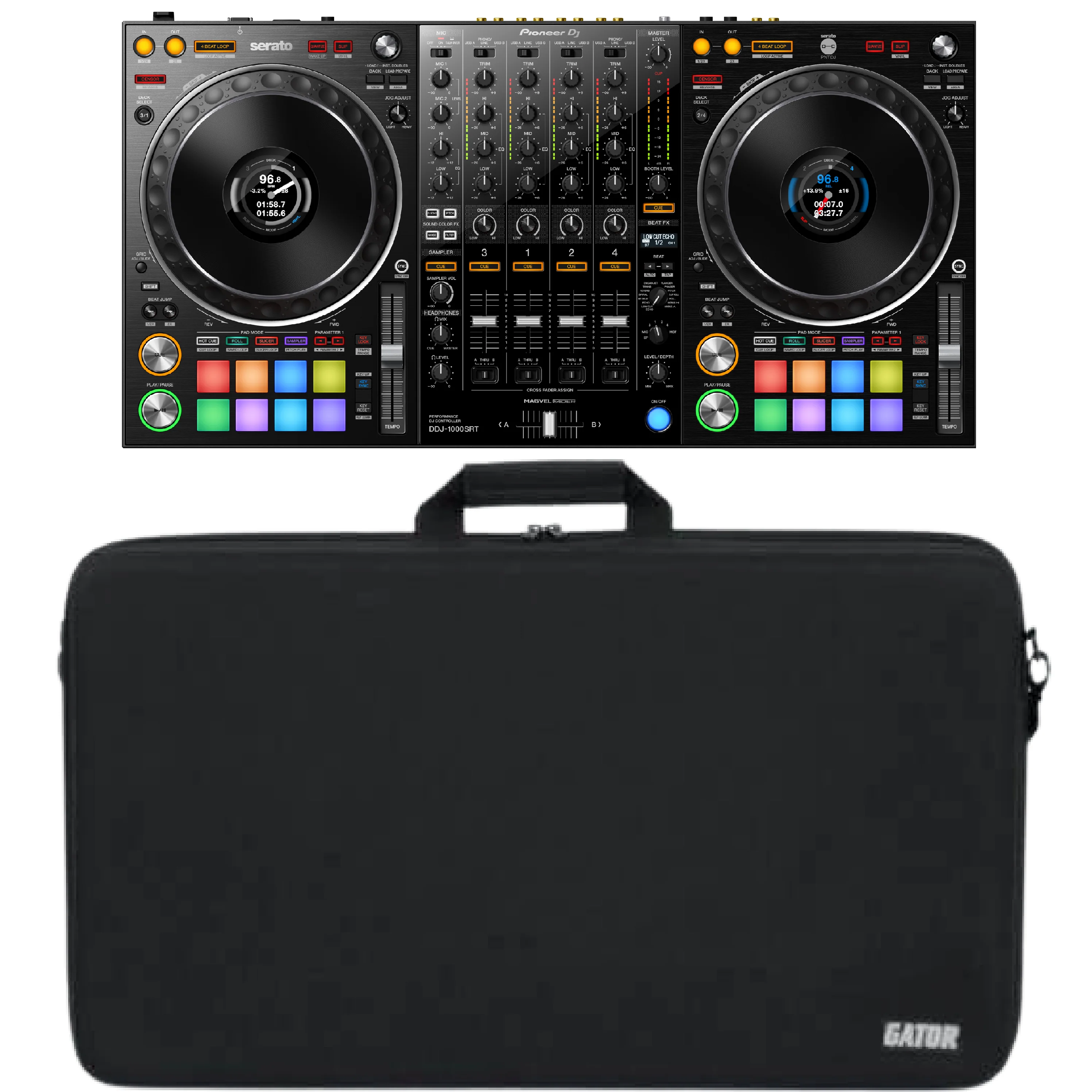 Pioneer DDJ-1000SRT 4-channel DJ controller & GU-EVA-2816-4 Soft Case Bundle