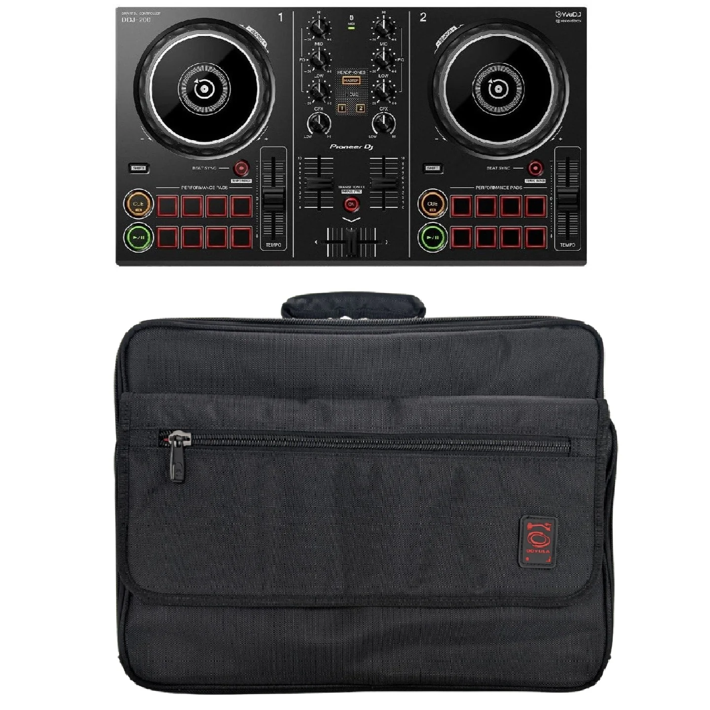 Pioneer DDJ-200 Smart DJ Controller and BRLDIGITAL Soft Case Bundle