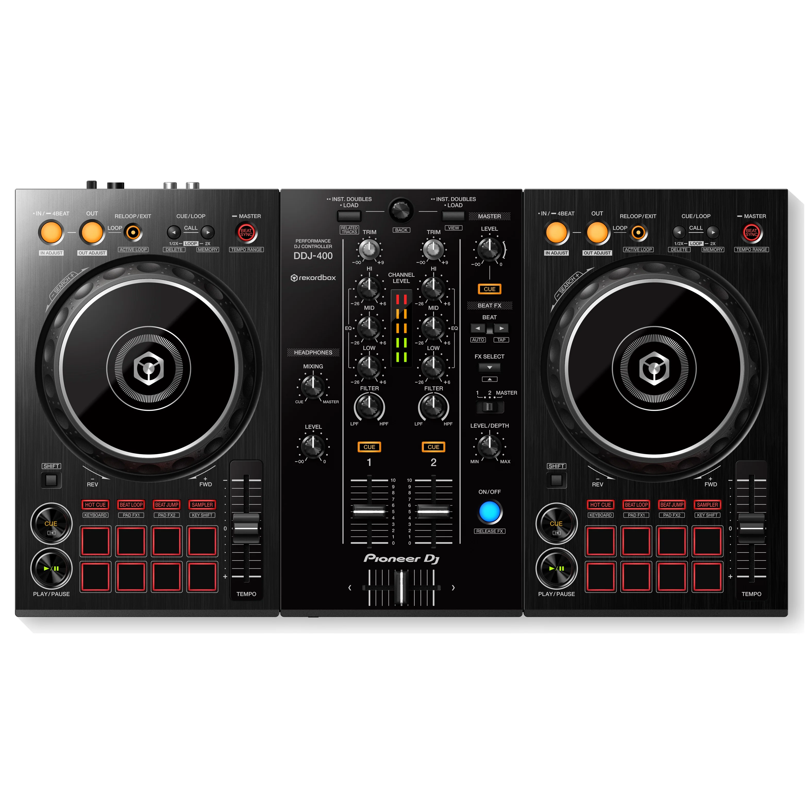 Pioneer DDJ-400 DJ controller for Rekordbox dj & BRLDIGITALXLE Soft Case Bundle - Image 2