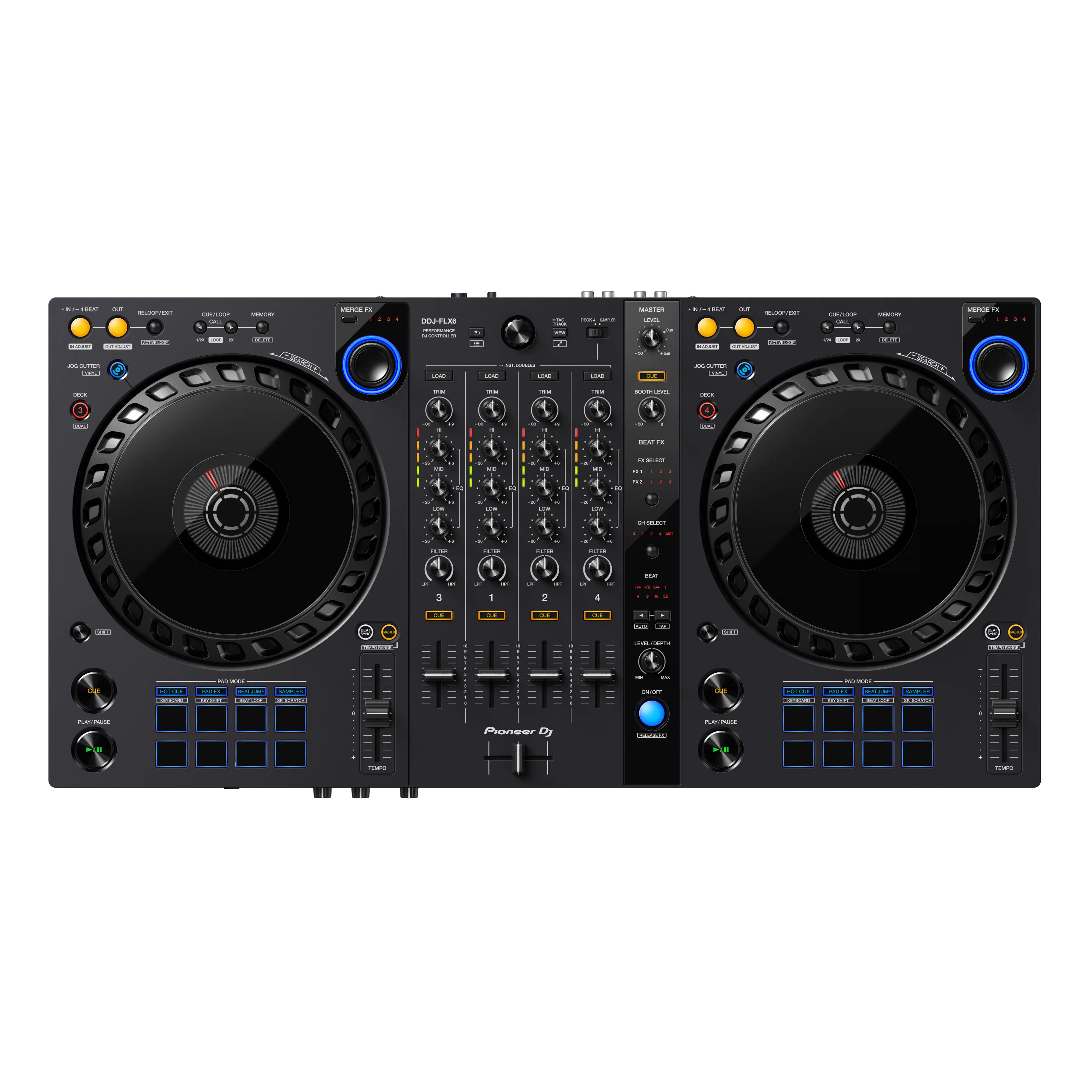 Pioneer DDJ-FLX6 4-channel DJ Controller & FZGSPIDDJSXBL Hard Case Bundle - Image 2