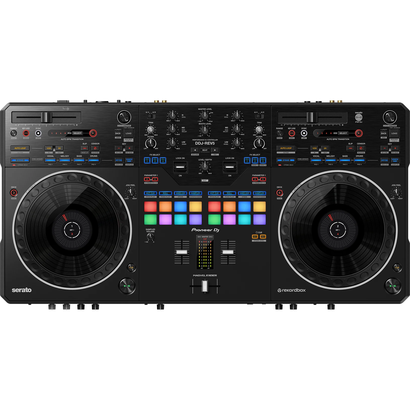Pioneer DDJ-REV5 Scratch-Style 2-Channel Performance DJ Controller, Black