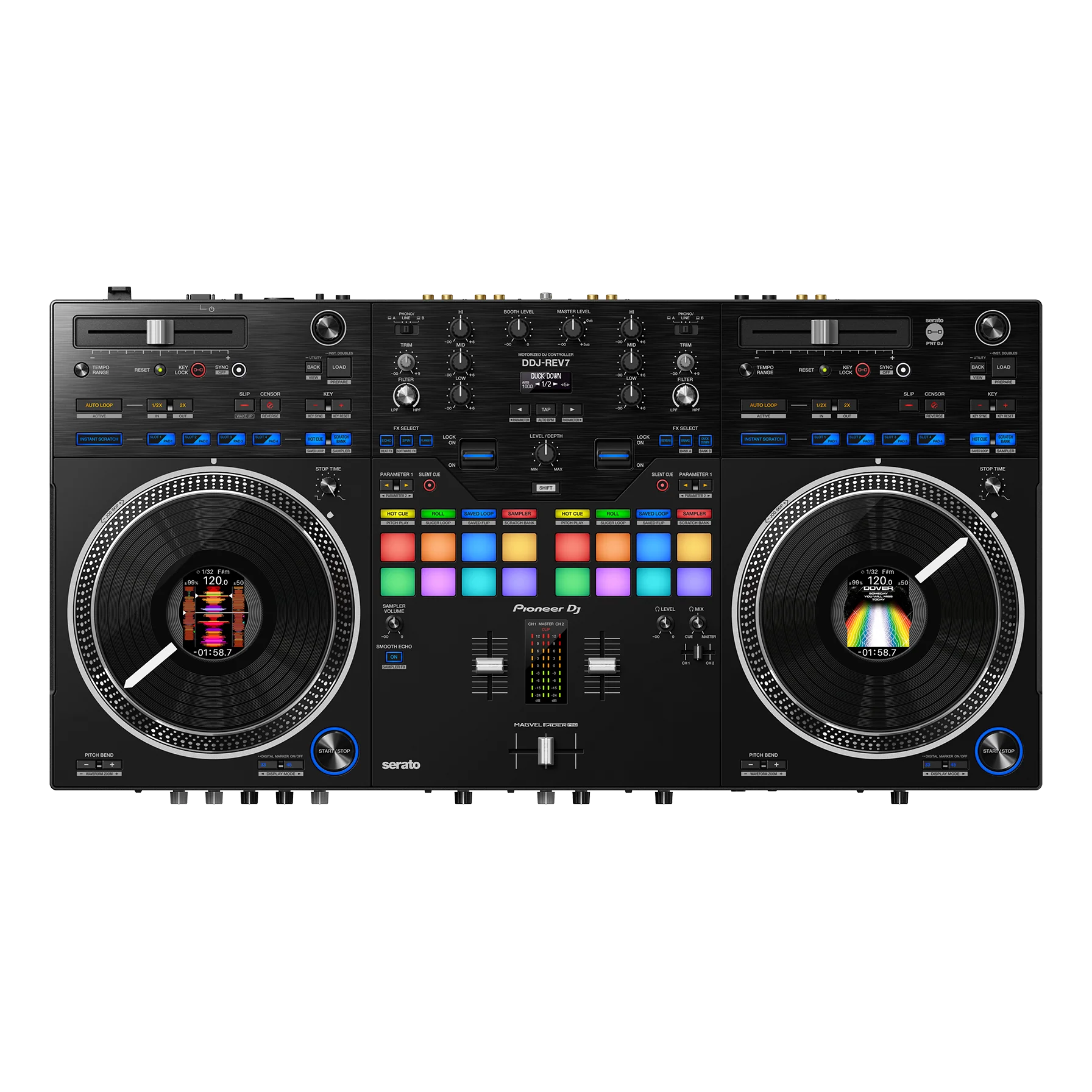 Pioneer DDJ-REV7 Scratch-Style 2-Channel Pro DJ Controller for Serato DJ Pro, Black - Image 6