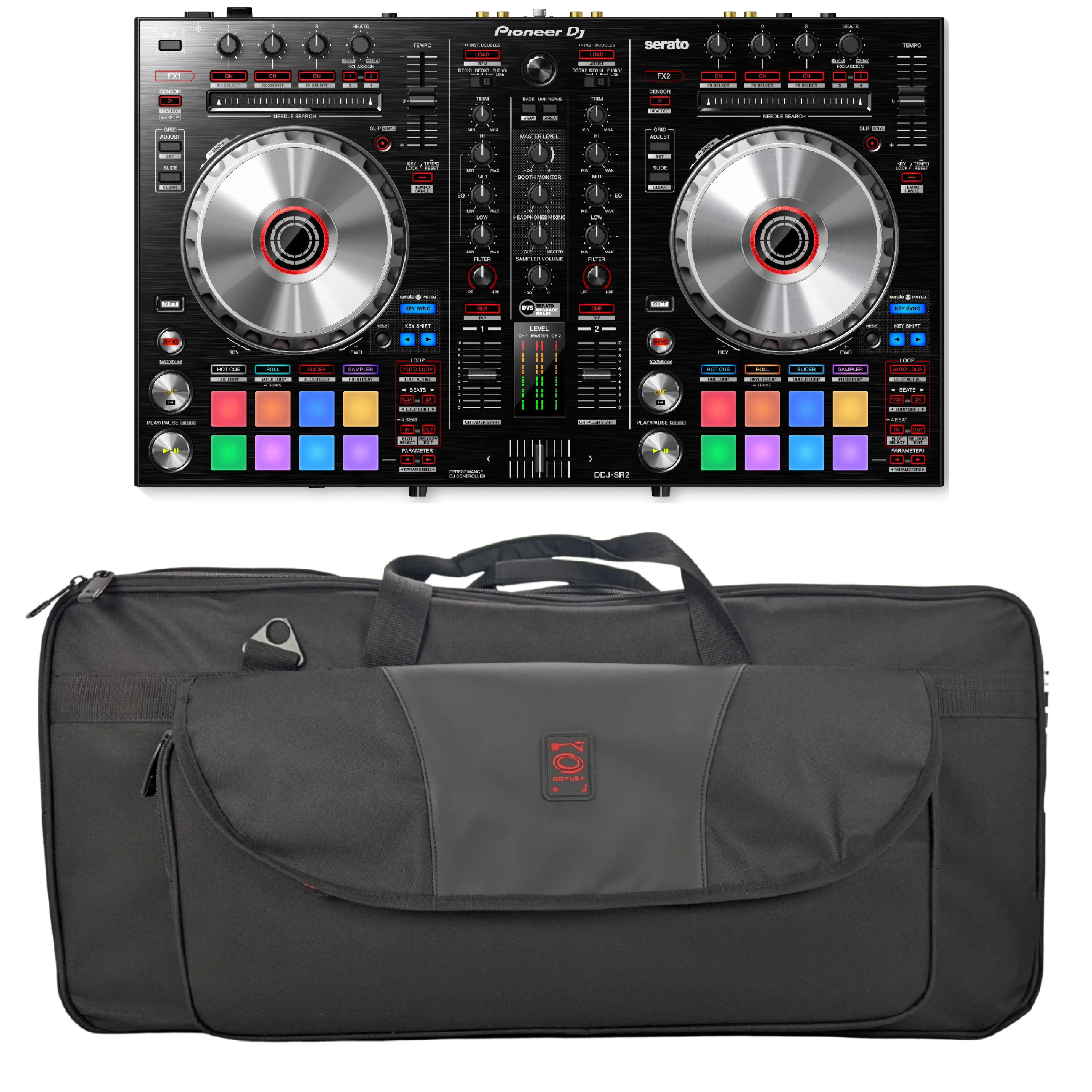 Pioneer DDJ-SR2 Portable controller for Serato DJ Pro & BRLDIGITAL2XL Soft Case Bundle
