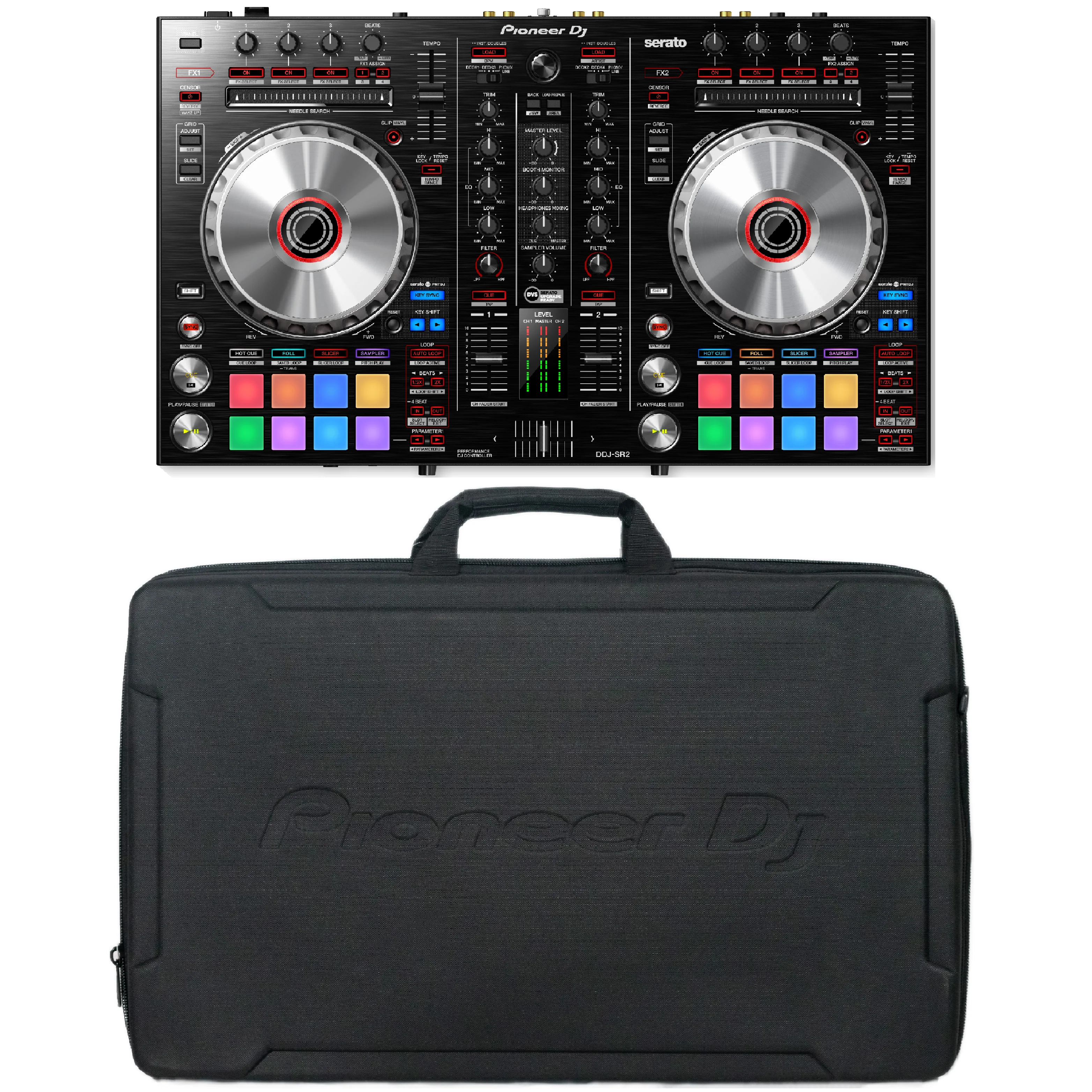 Pioneer DDJ-SR2 Portable controller for Serato DJ Pro & DJC-B2 Soft Case Bundle