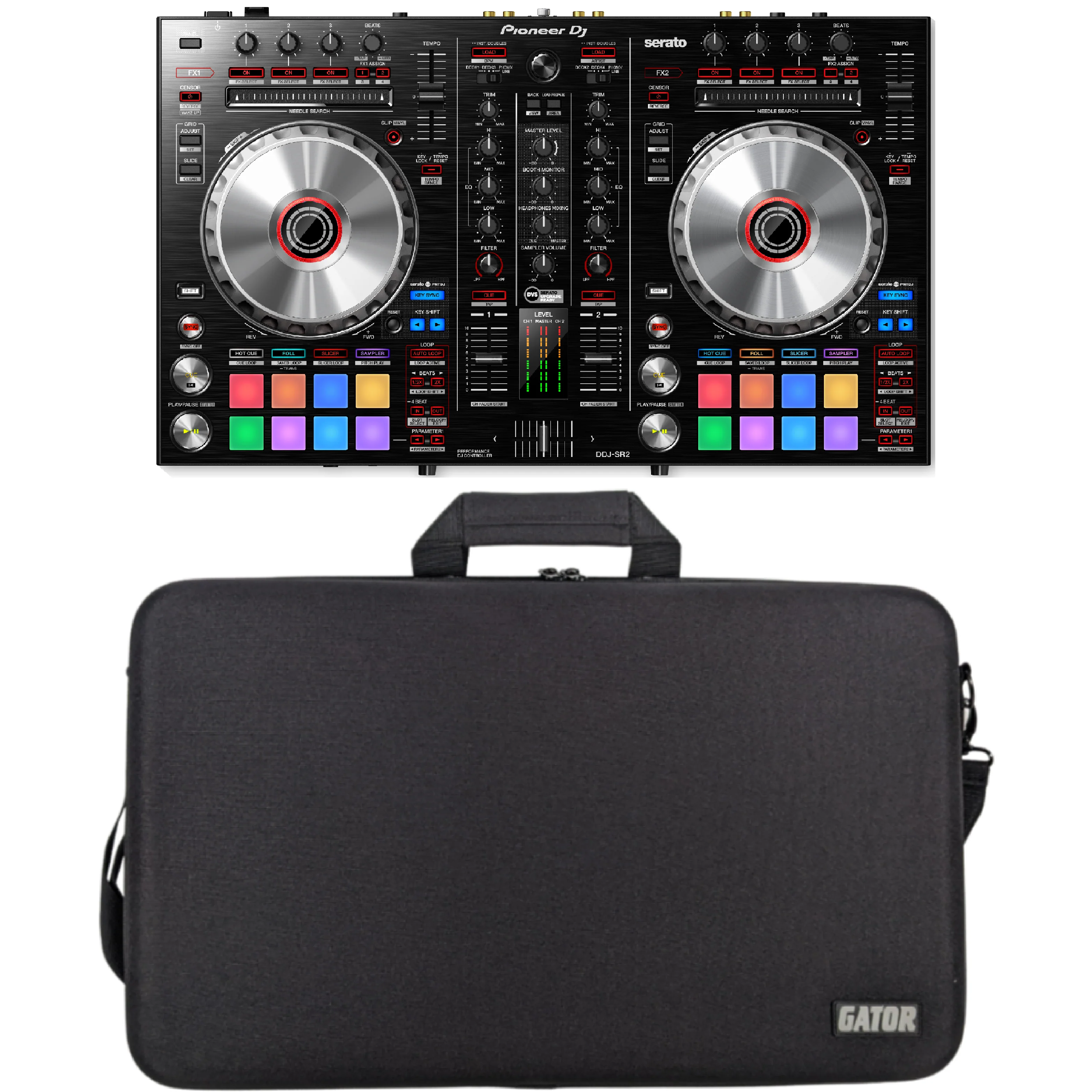 Pioneer DDJ-SR2 Portable controller for Serato DJ Pro & GU-EVA-2314-3 Soft Case Bundle