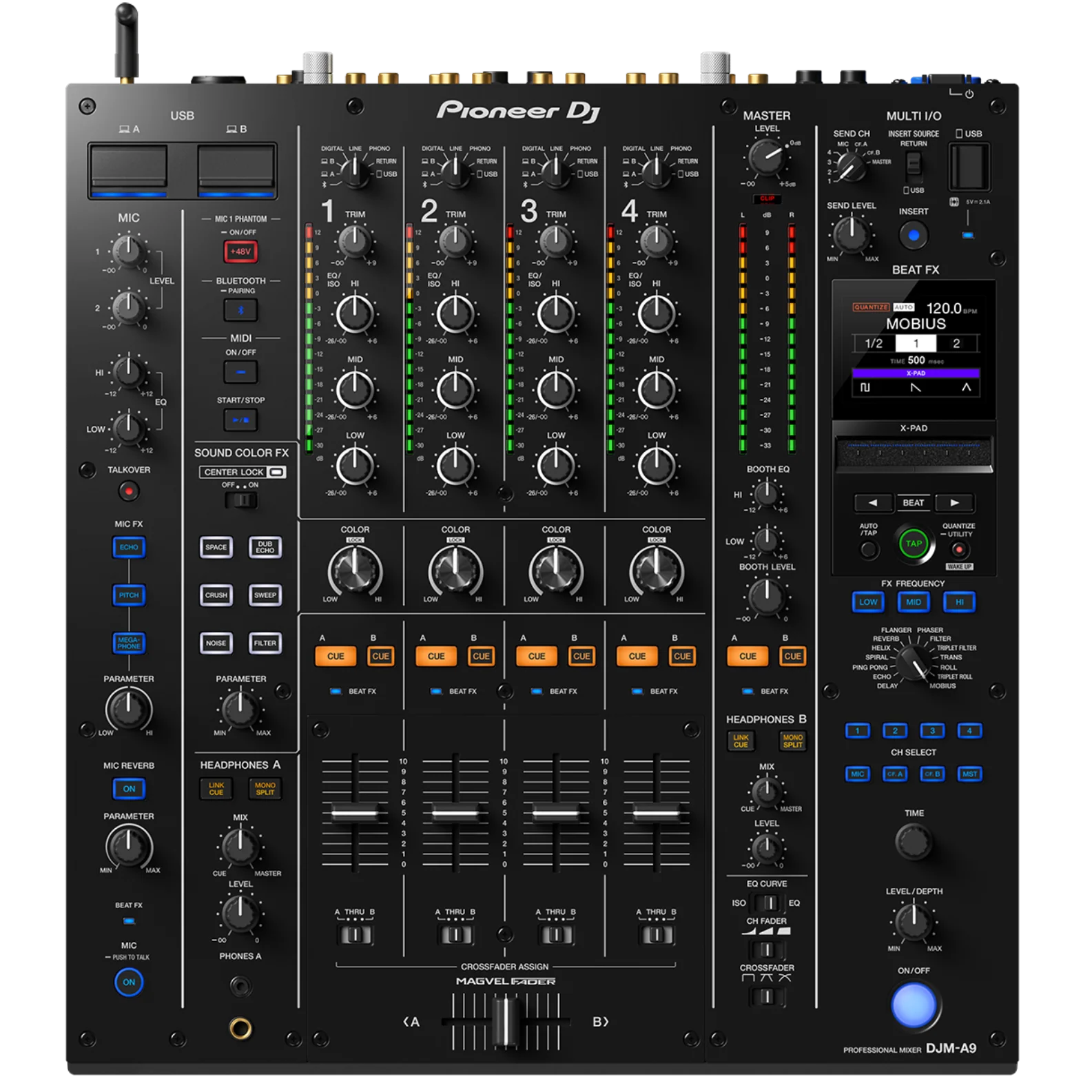Pioneer DJ DJM-A9 4-Channel Professional DJ Mixer, Black