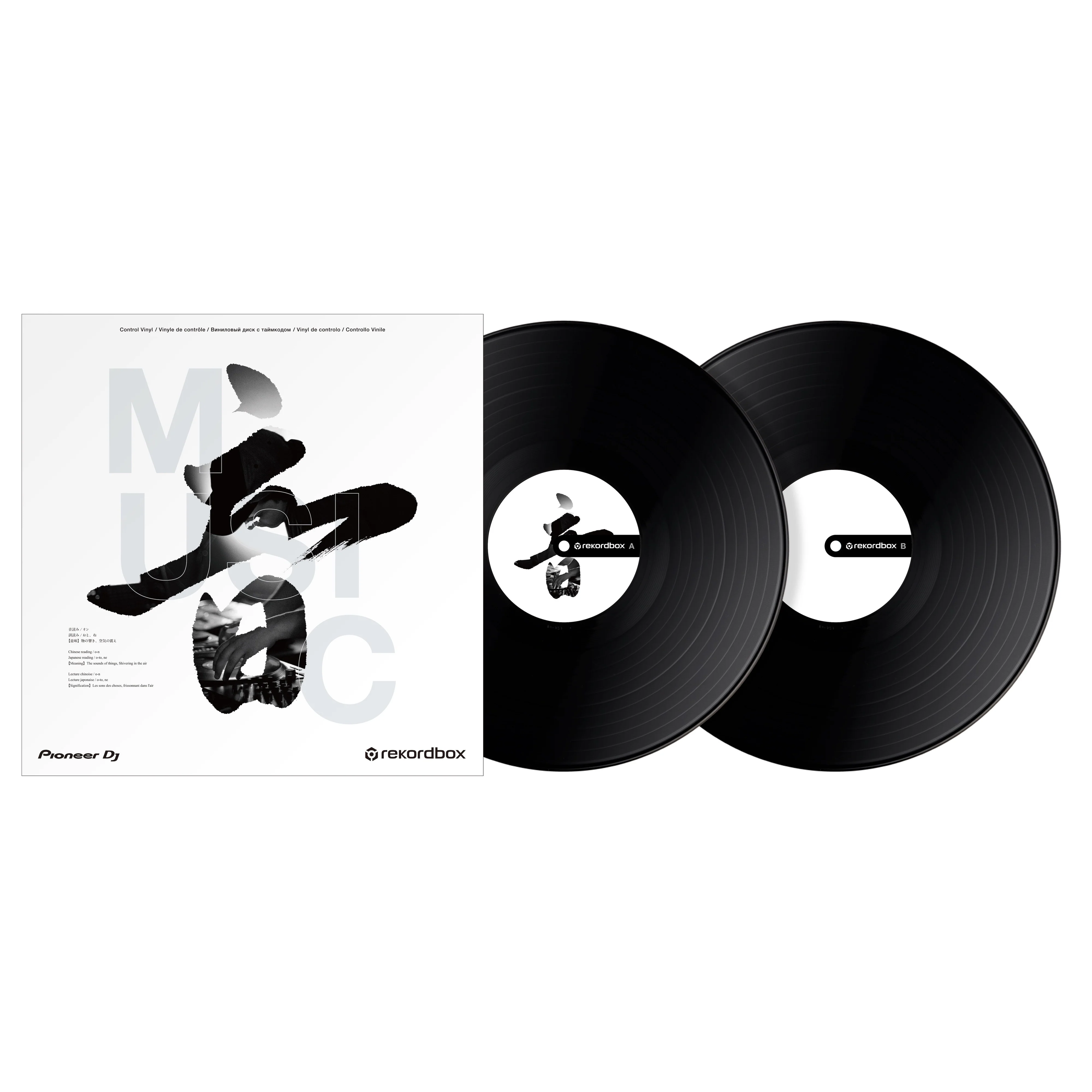 Pioneer RB-VD2-K Control Vinyl for rekordbox, Pair, Kanji Design, Black - Image 2