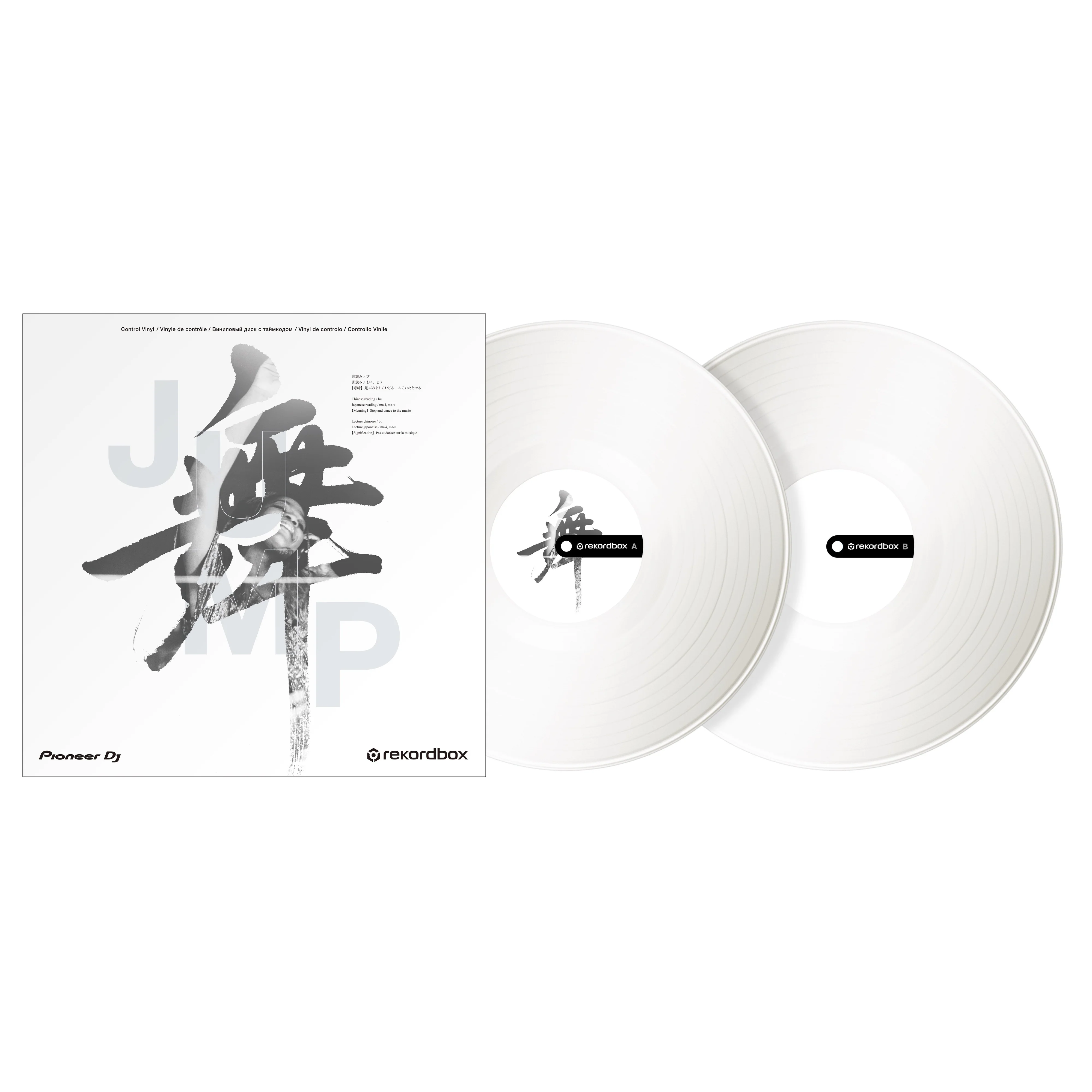 Pioneer RB-VD2-W Control Vinyl for rekordbox, Pair, Kanji Design, White - Image 2