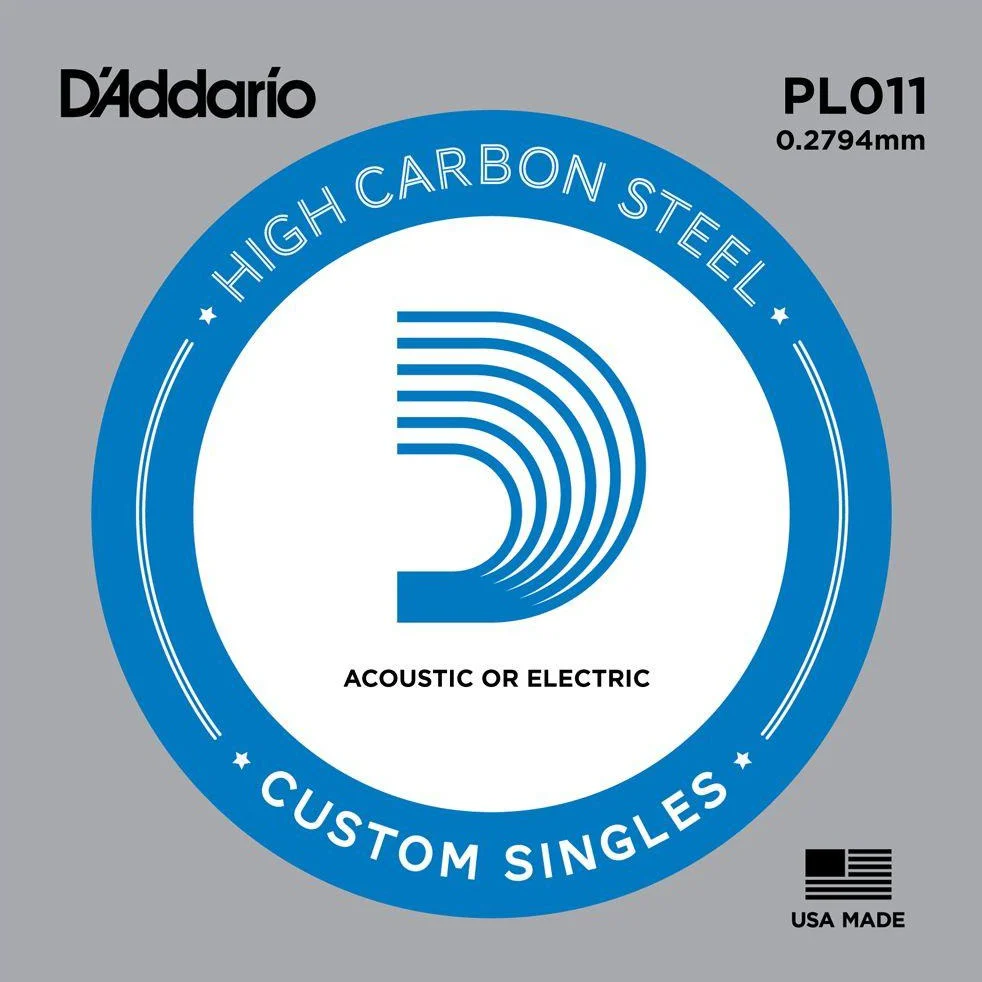 D'Addario PL011 Single Plain Steel 11 Guitar String