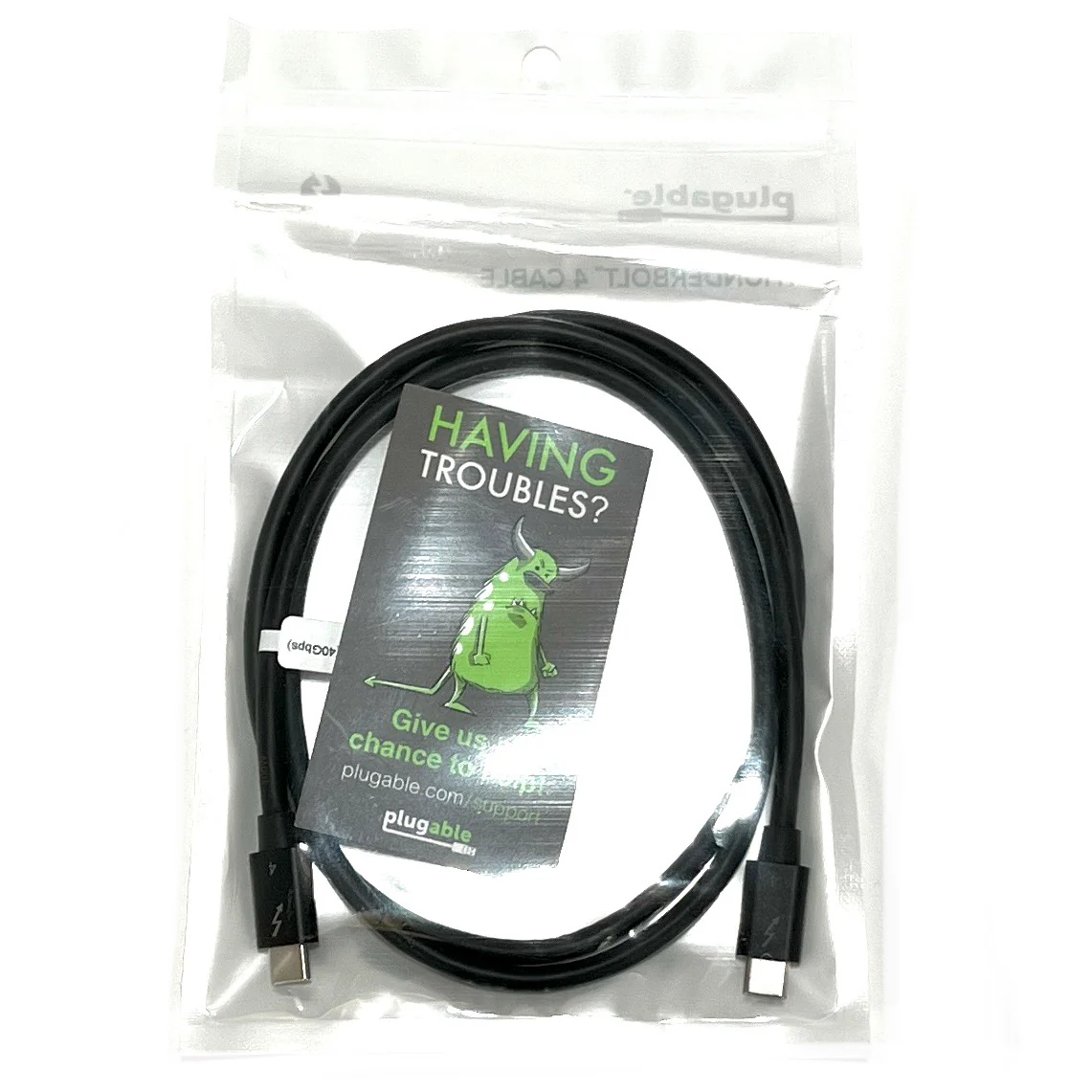 Plugable TBT4-40G1M Thunderbolt 4 Cable [Certified] - 40GBPS, 100W Charging, 1m (3.2ft), 5A - Image 2