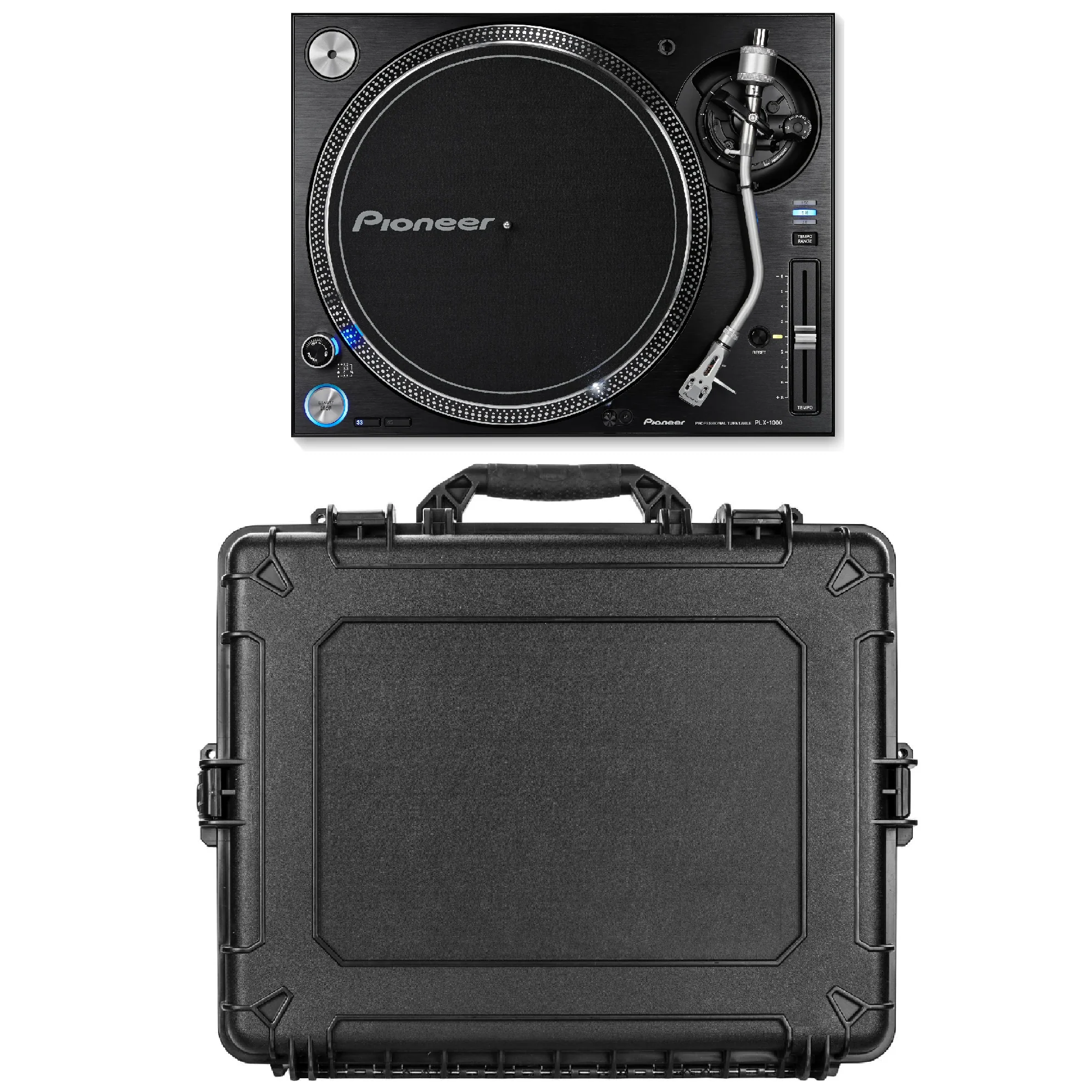 PLX-1000 Professional Direct Drive Analog Turntable & VU1200 Hard Case Bundle