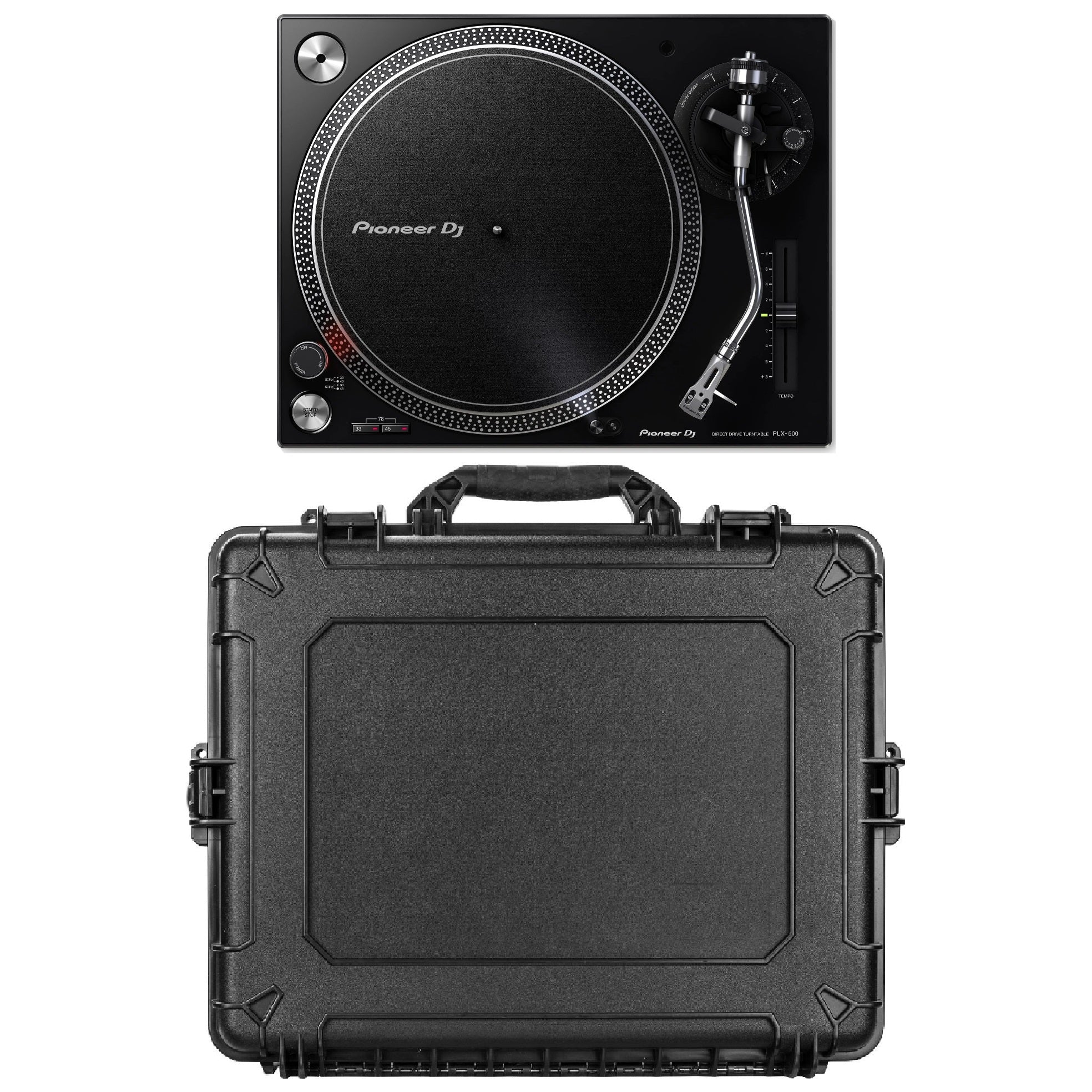 PLX-500-K High-Torque, Direct Drive Turntable & VU1200 Hard Case Bundle
