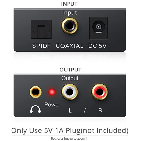 PROZOR DAC 192KHz Digital to Analog Audio Converter DAC Digital SPDIF Optical to Analog - Image 3