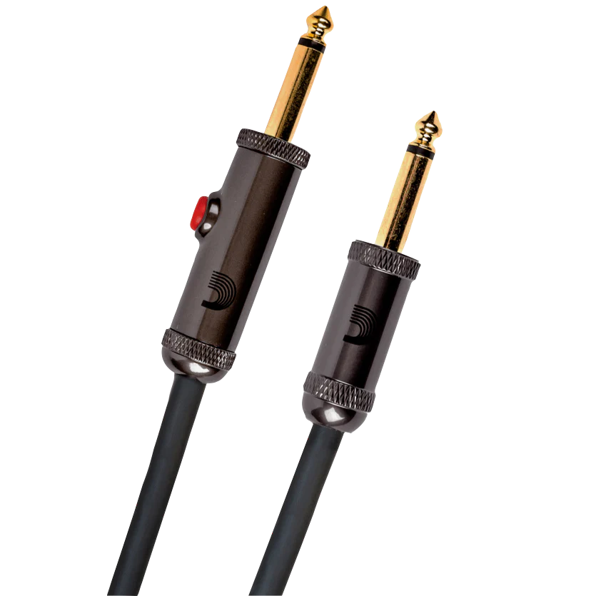 D'Addario PW-AGL-15 Circuit Breaker Instrument Cable with Latching Cut-Off Switch, Straight Plug, 15 feet
