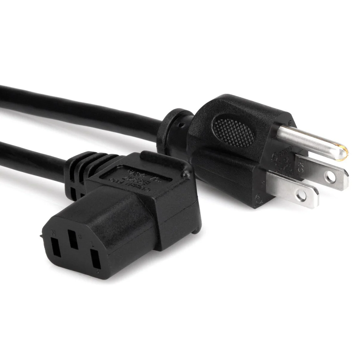 Hosa PWC-148R Power Cord Right-angle IEC C13 to NEMA 5-15P 8 ft