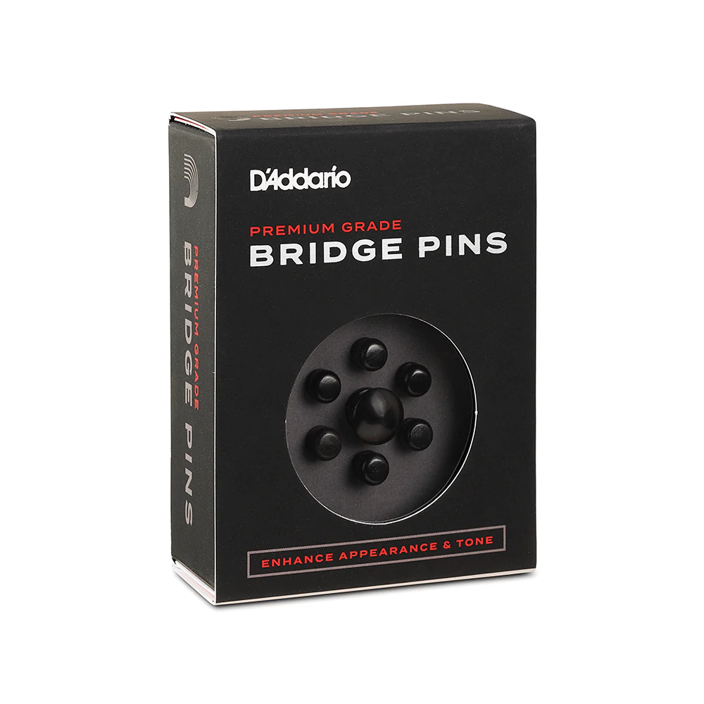 D'Addario PWPS2 Ebony Bridge Pins with End Pin Set, Abalone Inlay - Image 3