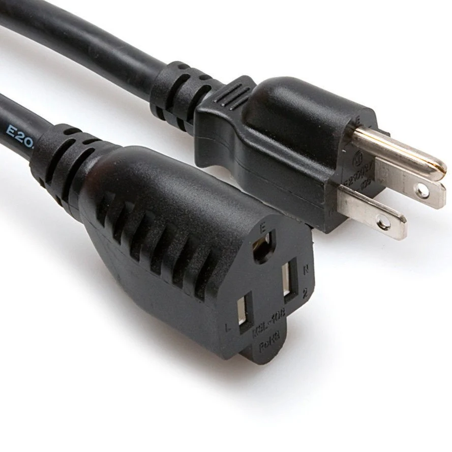 Hosa PWX-415 Power Extension Cord NEMA 5-15R to NEMA 5-15P 15 ft