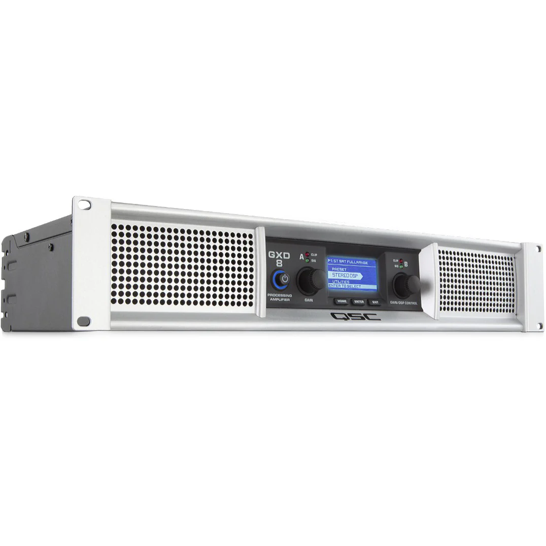 QSC GXD8 QSC Power Amplifier 2 channel 1500 at 8 Ohms with DSP