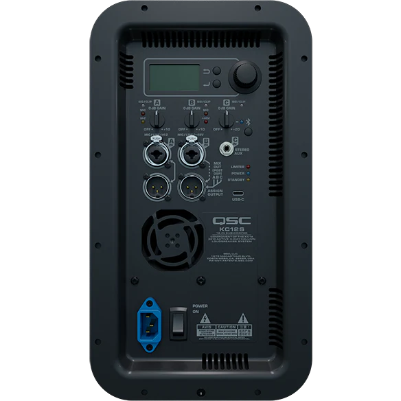 QSC KC12-BK 3000W Active 3-Way Column Loudspeaker System, Black - Image 5
