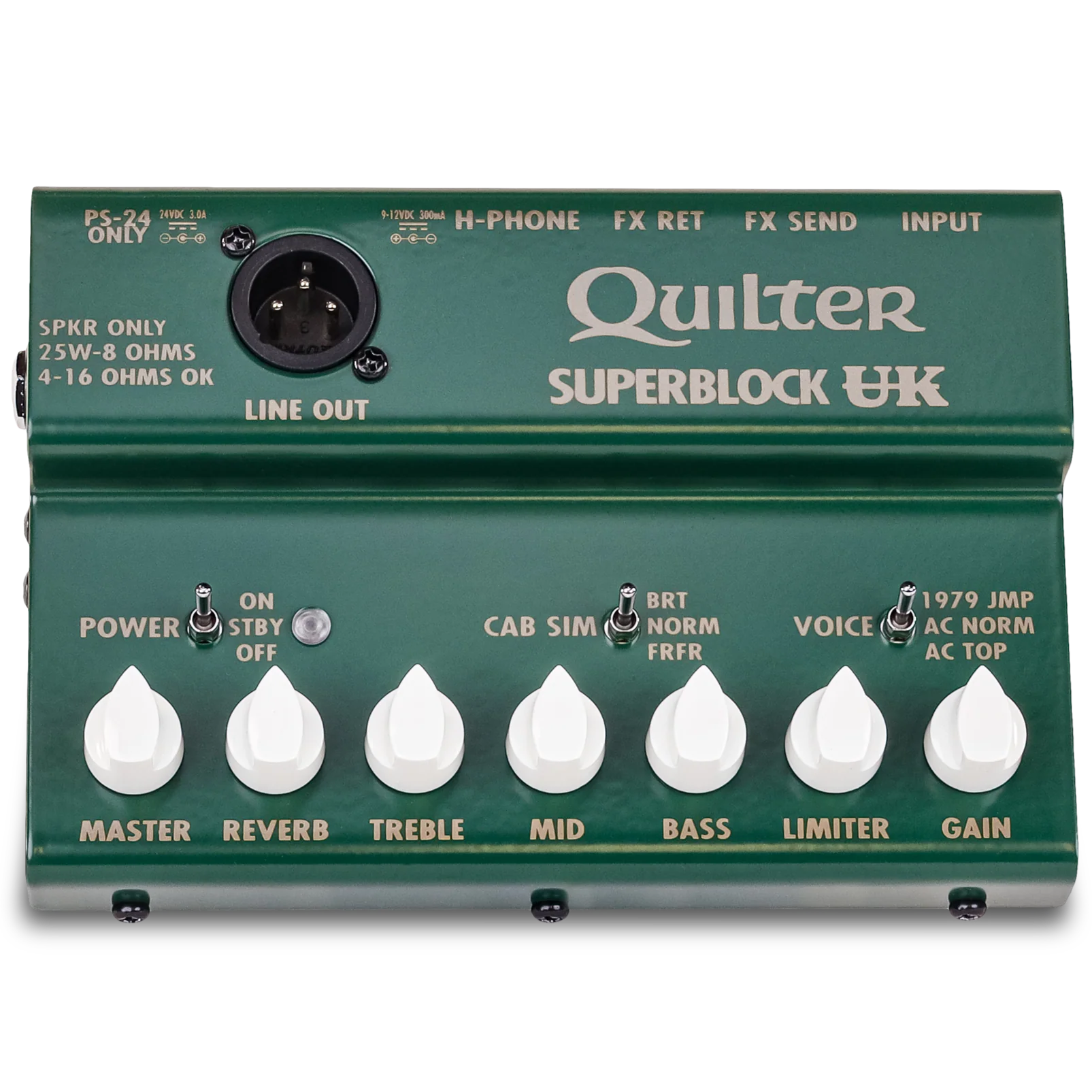 Quilter SUPERBLOCK-UK 25w Pedal Amp w/ UK Amp Voicing, Cab Sim, Effects Loop, XLR Out
