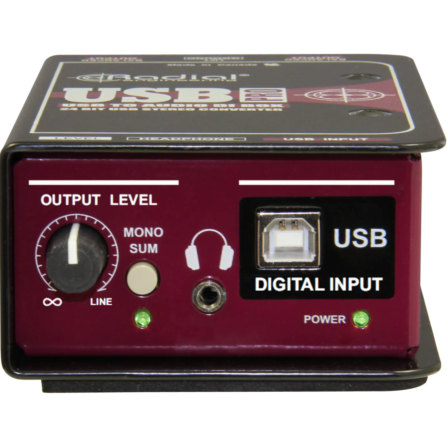 Radial Engineering R8001050 USB- PRO Digital USB DI for Laptops, 24/96 w/ Headphone Amp & Isolated Outs - Image 3