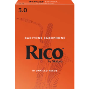 Rico RLA1025 Bari Sax Reeds, Strength 2.5, Box of 10