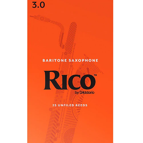 Rico RLA2530 Rico by D'Addario Baritone Sax Reeds, Strength 3, 25-pack