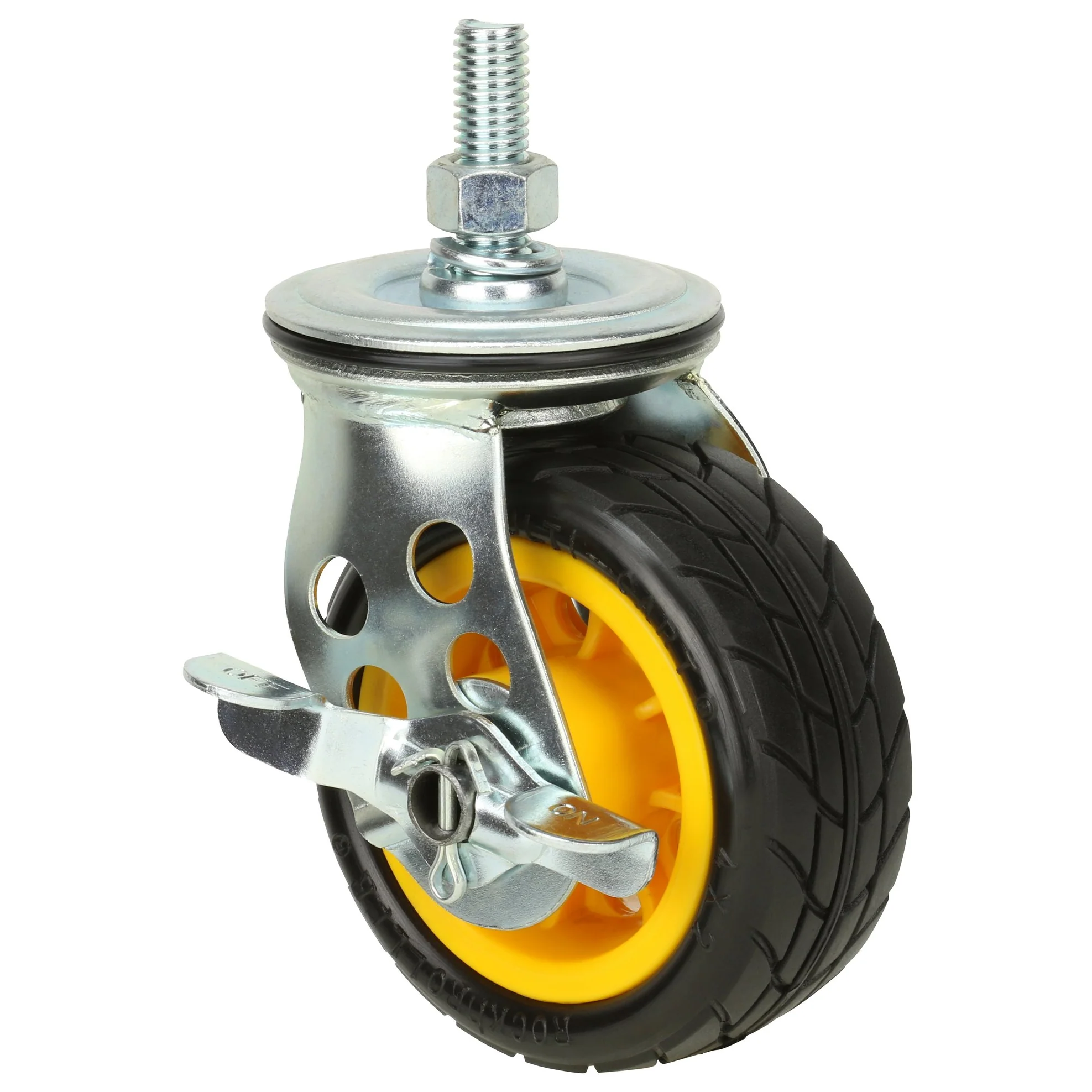 Rock N Roller RCSTR4X2 4" x 2" Ground Glder Wide caster w/brake (upgrade for R2) - 2pk