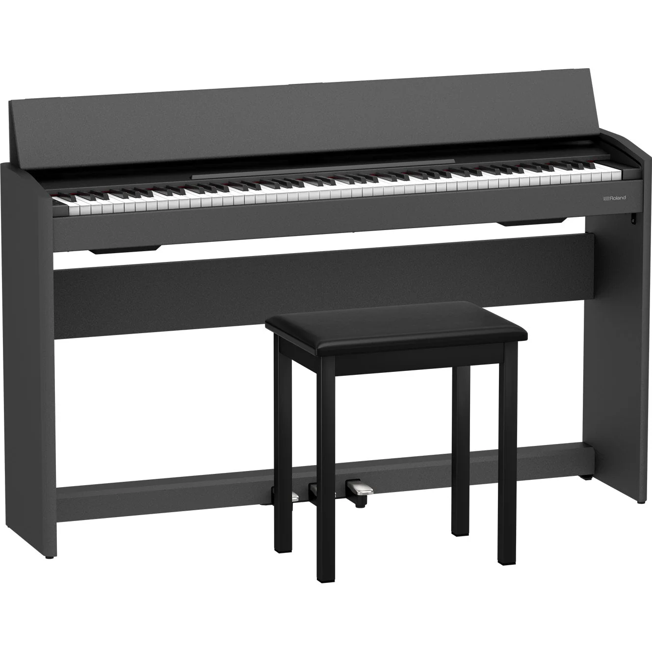 Roland F-107-BK 88-Key Slim Digital Piano w/ Stand, Bench, and 3-pedals, Black - Image 4