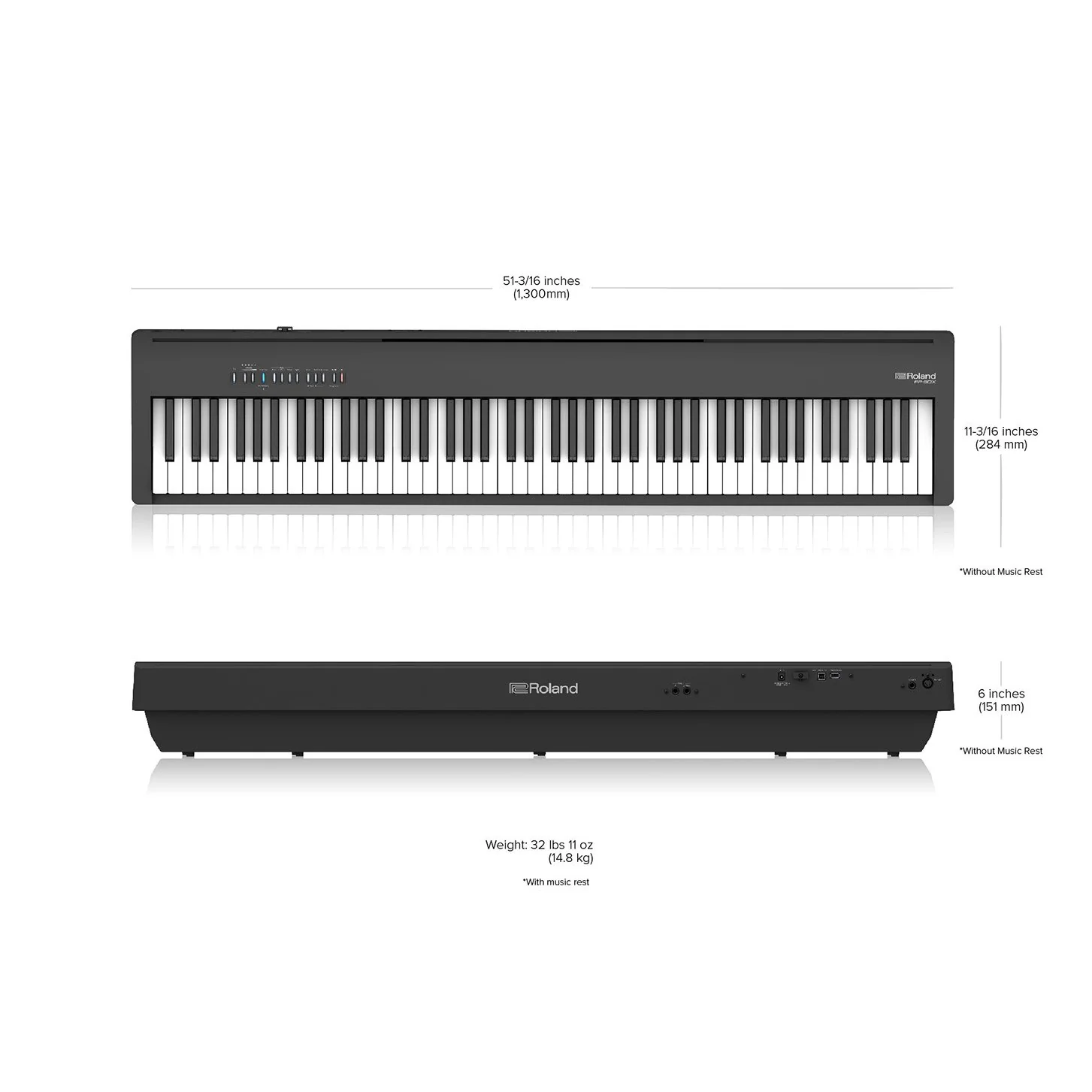 Roland FP-30X-WH 88-key Digital Piano, White - Image 7