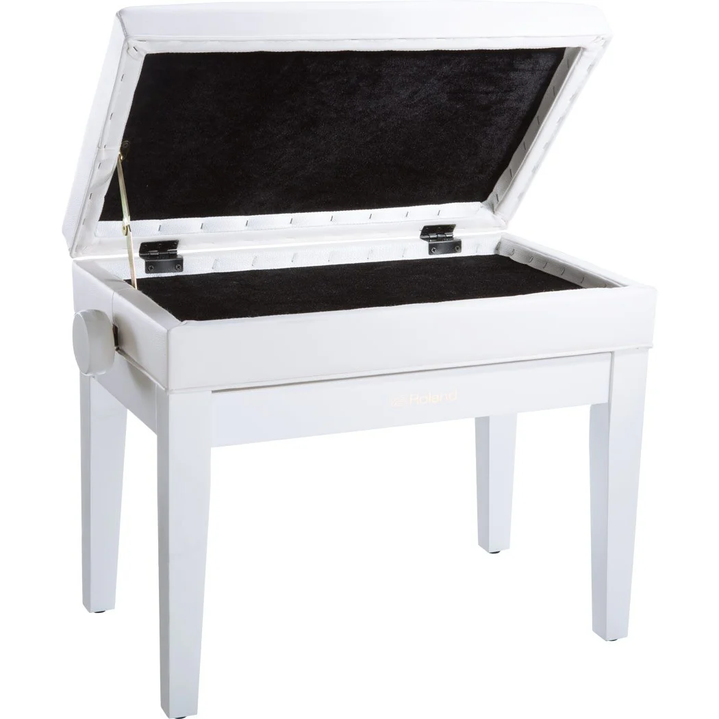 Roland RPB-400WH-US White Satin Vinyl Piano Bench - Image 2