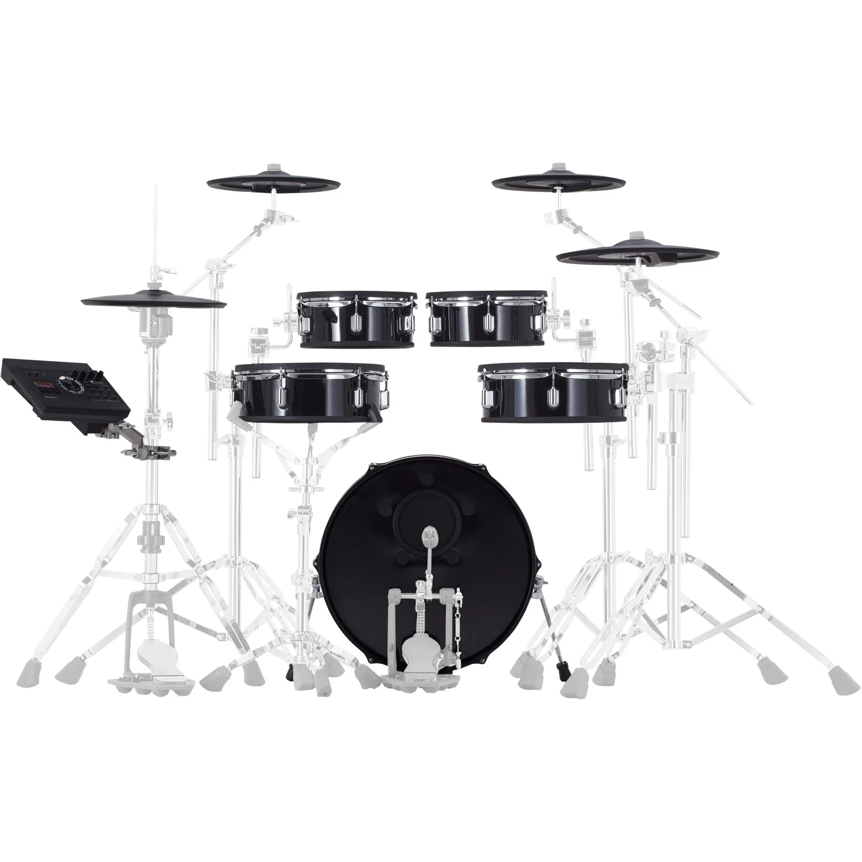 Roland VAD307 5-piece Shallow Shell, Thin Cymbals, TD-17 Sound Module - Black Wrap - Image 2