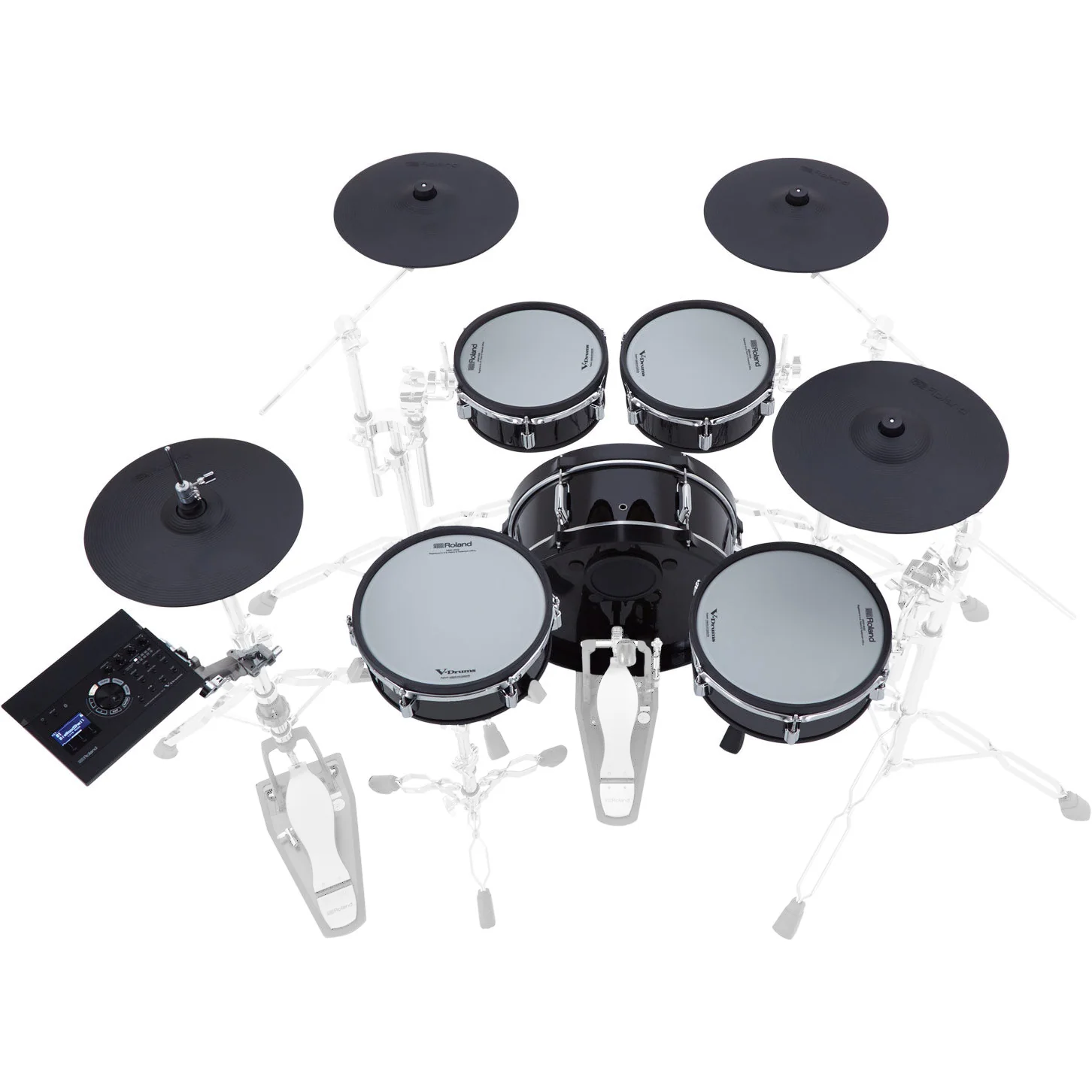 Roland VAD307 5-piece Shallow Shell, Thin Cymbals, TD-17 Sound Module - Black Wrap - Image 3