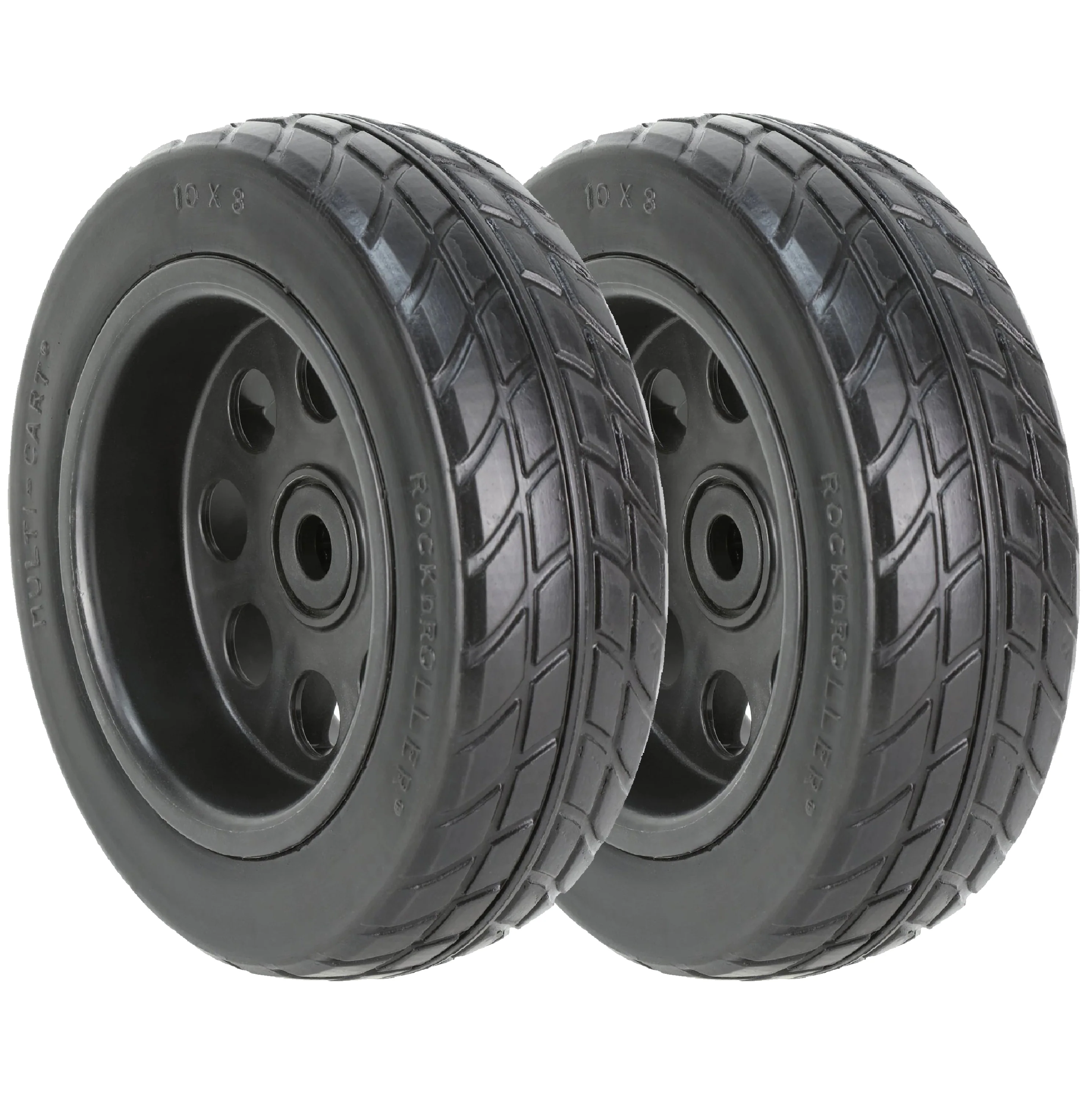 Rock N Roller RWHLO10X3BK Stealth R-Trac Rear Wheel (2-Pack), 10" x 3" No-Flat