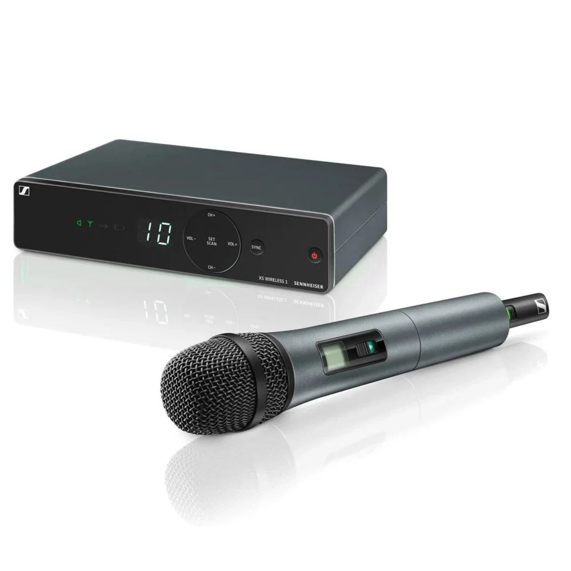 Sennheiser XSW-1-835-A Wireless Handheld Microphone System, e835 Capsule, Cardioid, Dynamic, AA Batt, Freq 548-572 MHz
