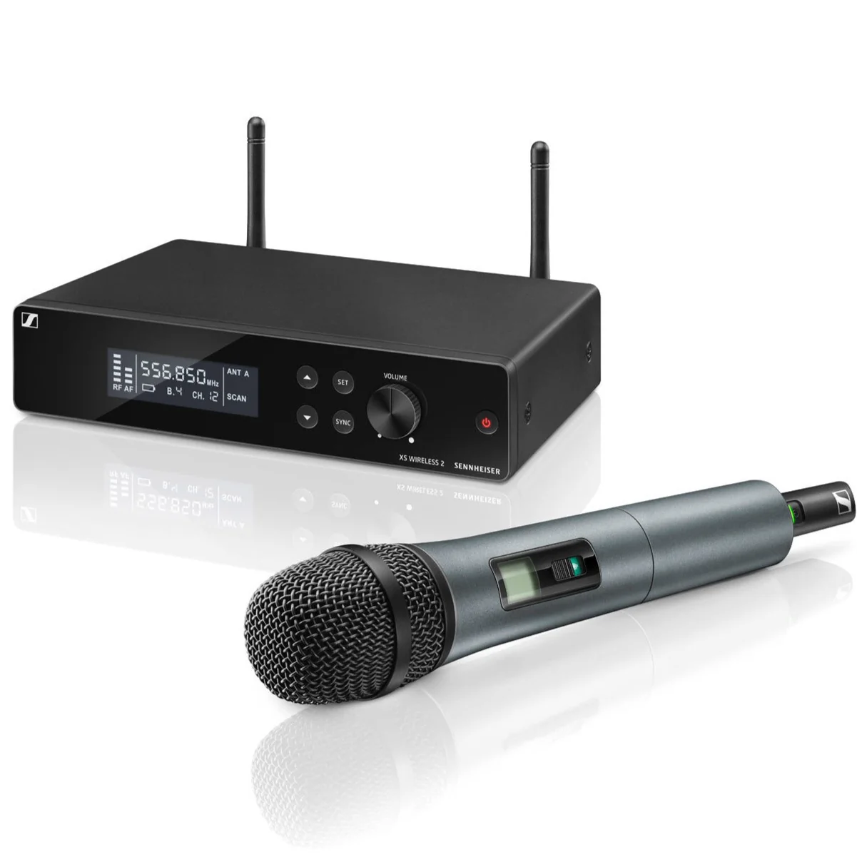 Sennheiser XSW-2-865-A Wireless Handheld Microphone Rackable System, e865 Capsule, Cardioid, Dynamic, AA Batt, Freq 548-572 MHz