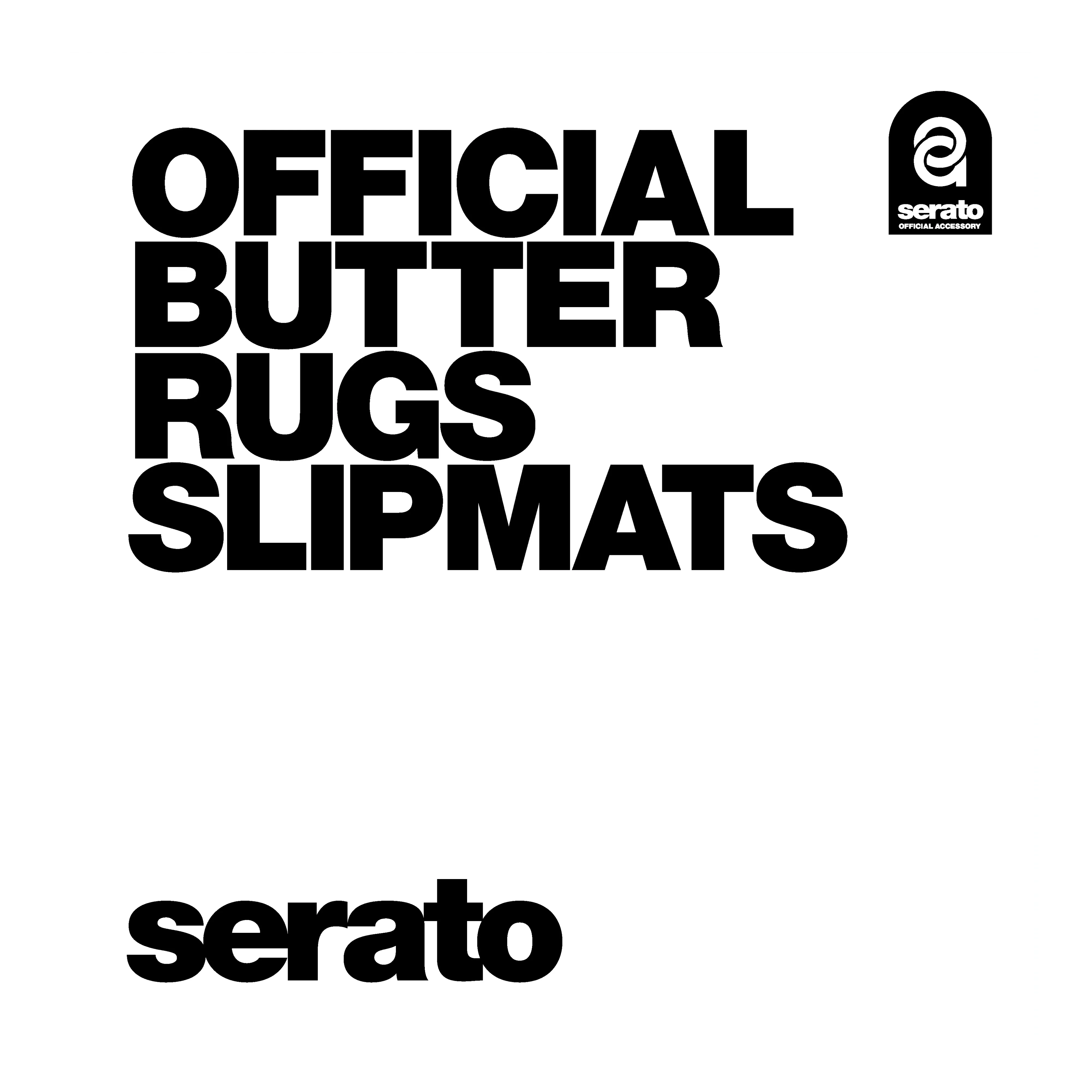 Serato OSA-SM-WHT-BR 12'' Serato ‚Butter Rug, Slipmat - White Mat, on Black Logo - Pair - Image 2