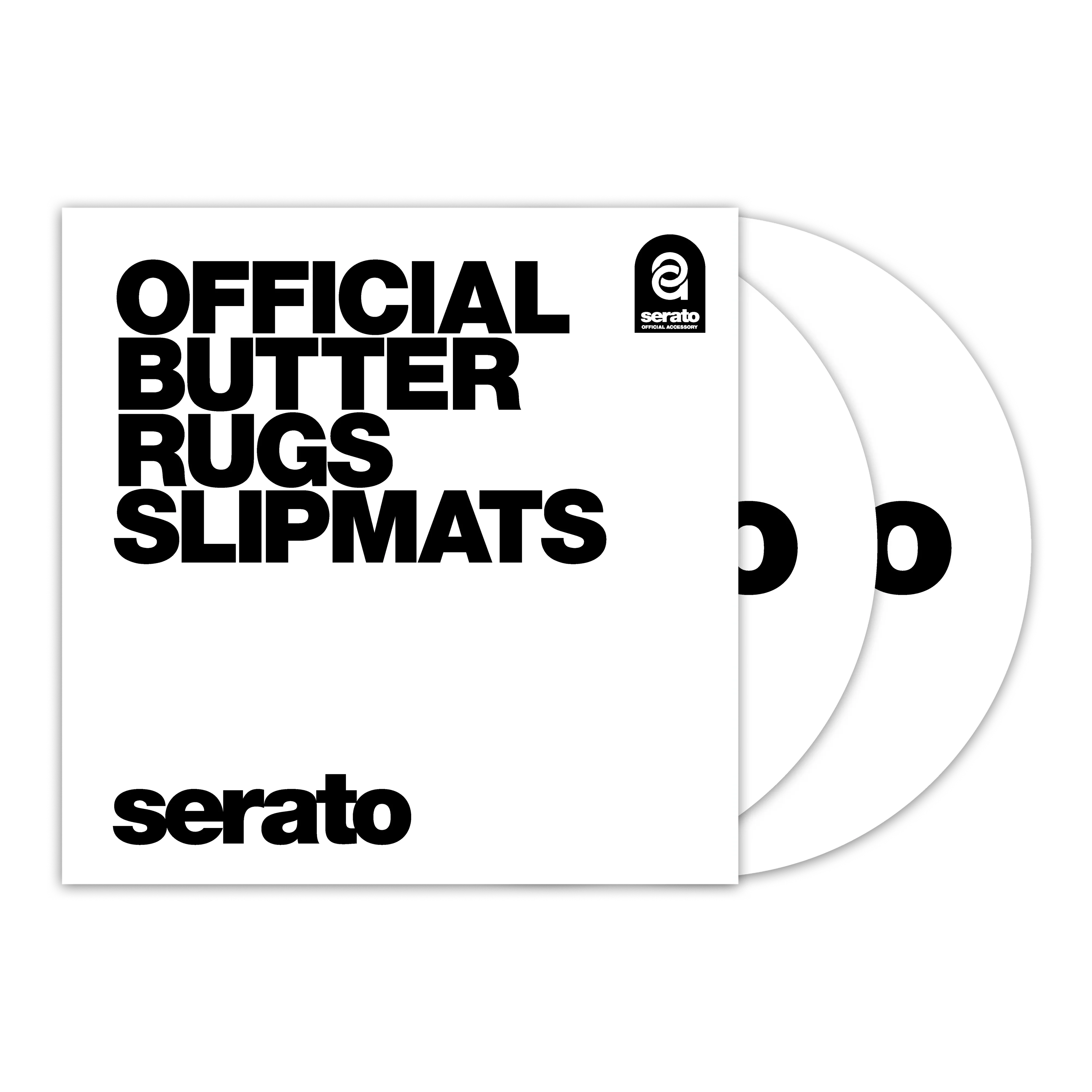 Serato OSA-SM-WHT-BR 12'' Serato ‚Butter Rug, Slipmat - White Mat, on Black Logo - Pair - Image 3