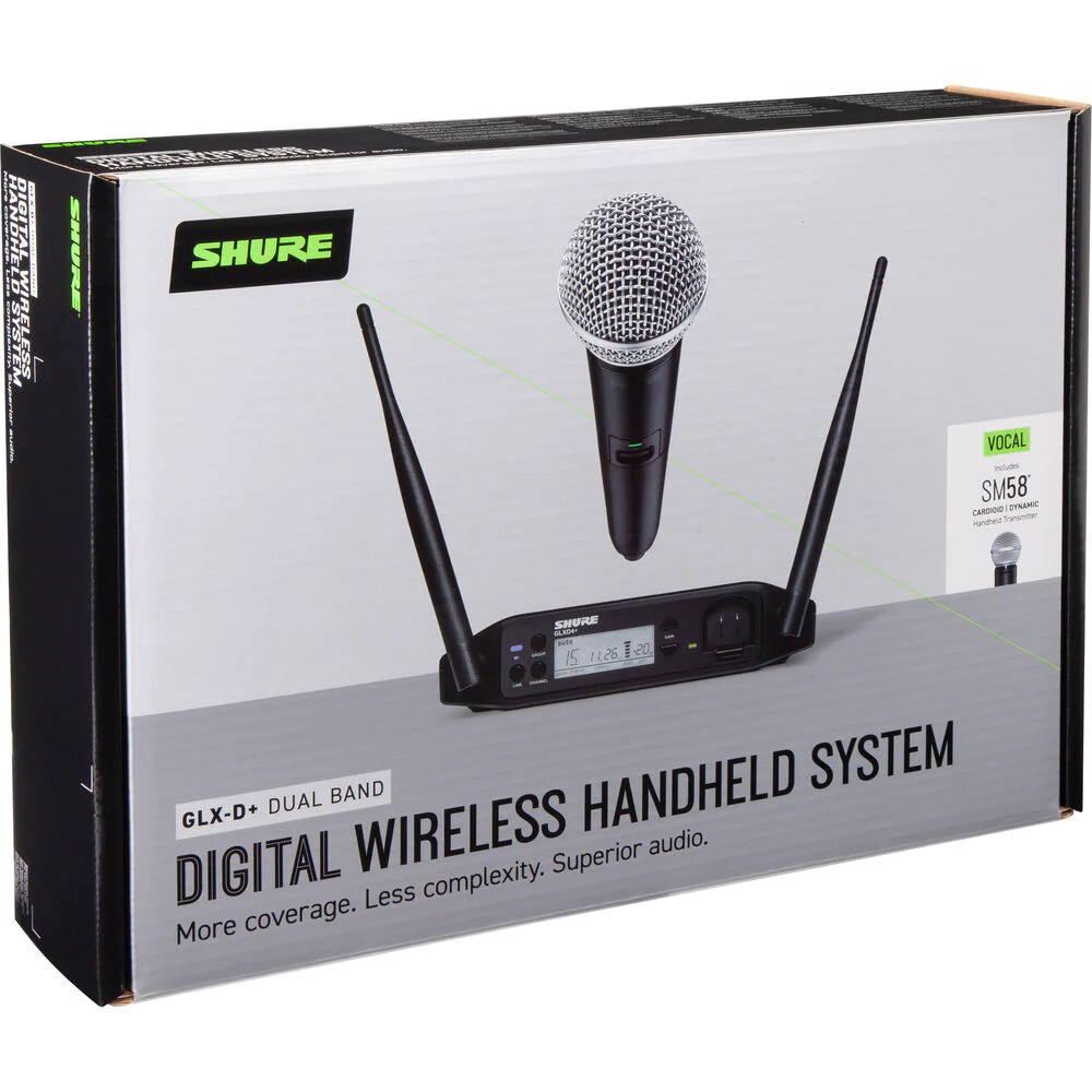Shure GLXD24+/SM58-Z3 Dual-Band Digital Wireless Microphone System w/ SM58 - Image 4