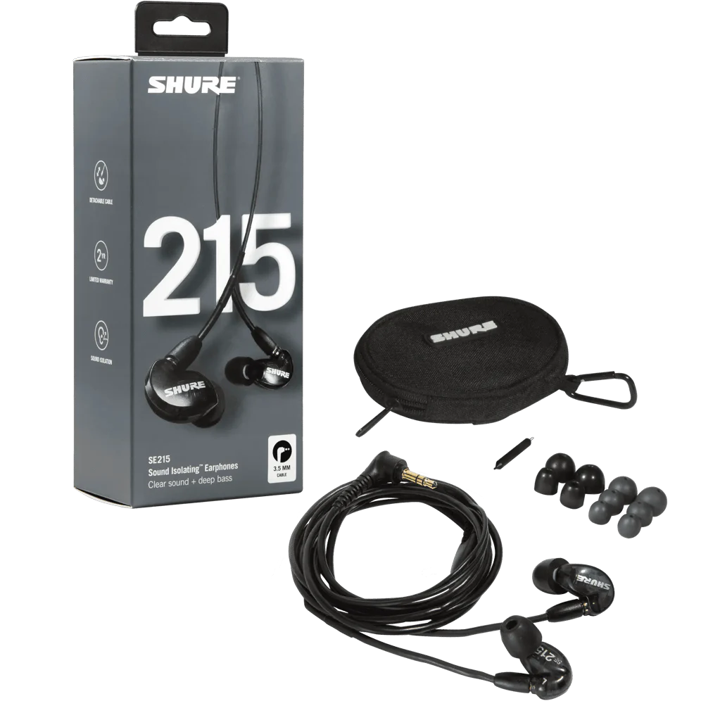Shure SE215-K Earphones with Dynamic MicroDriver and Detachable Cable (Black) - Image 3