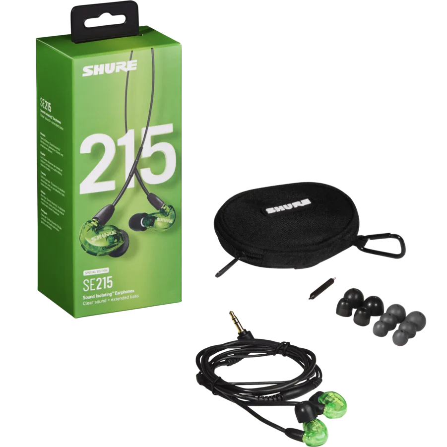 Shure SE215SPE-GN Sound Isolating Earphones w/ Dynamic MicroDriver, Green - Image 3
