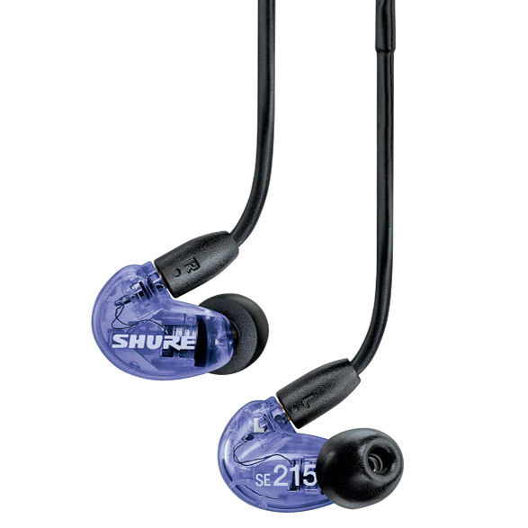 Shure SE215SPE-PL Sound Isolating Earphones w/ Dynamic MicroDriver, Purple