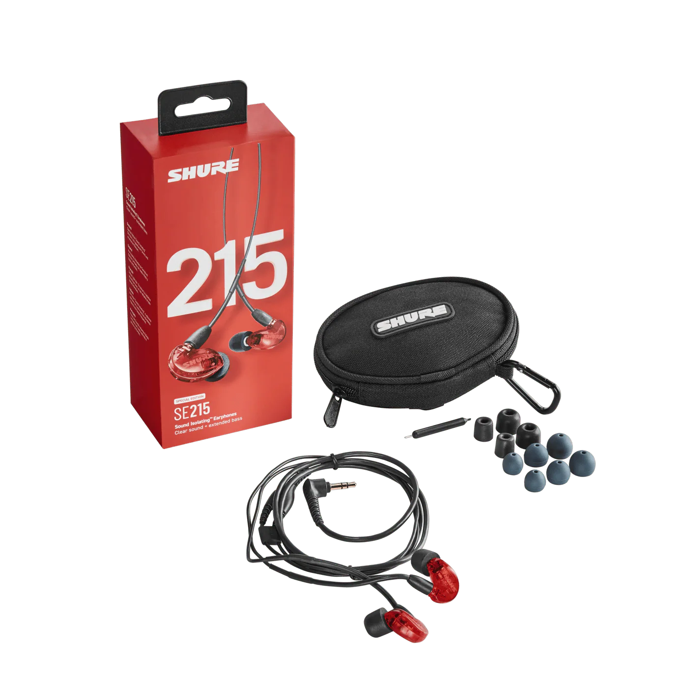 Shure SE215SPE-RED Sound Isolating Earphones w/ Dynamic MicroDriver, Red - Image 3