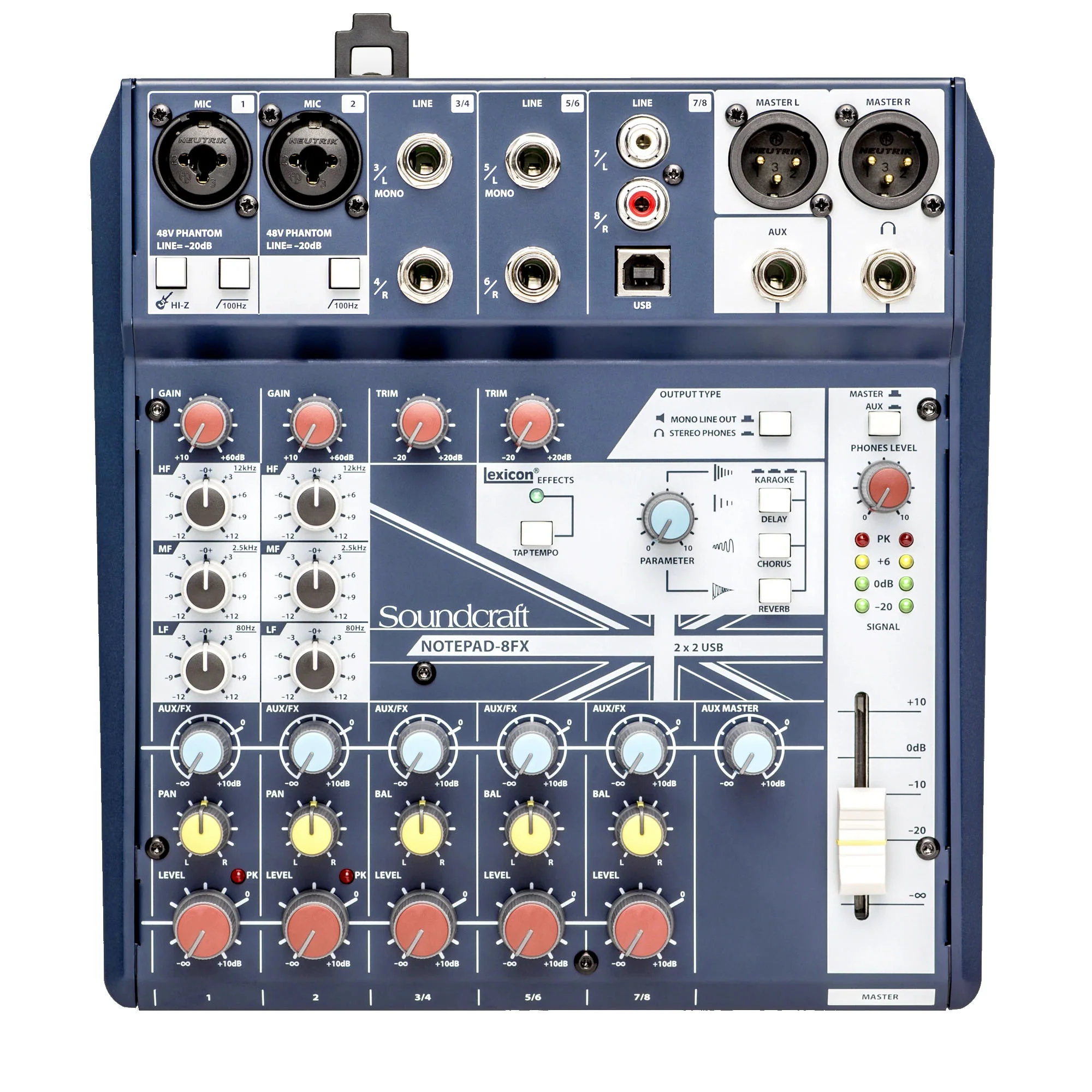 Soundcraft NOTEPAD-8FX Small-format Analog MIxer w/ Effects, USB