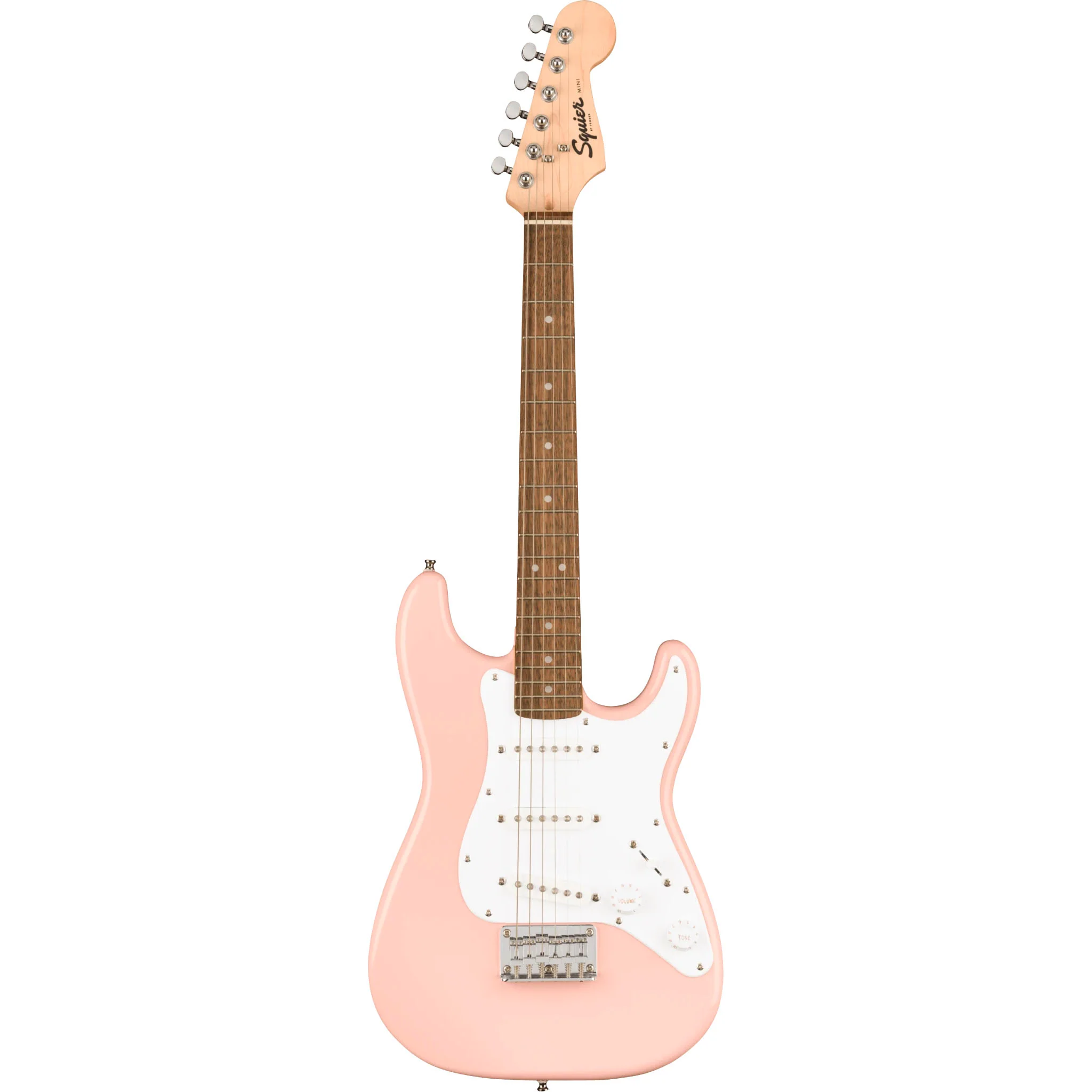 Squier 037-0121-556 Mini Strat LRL, Shell Pink