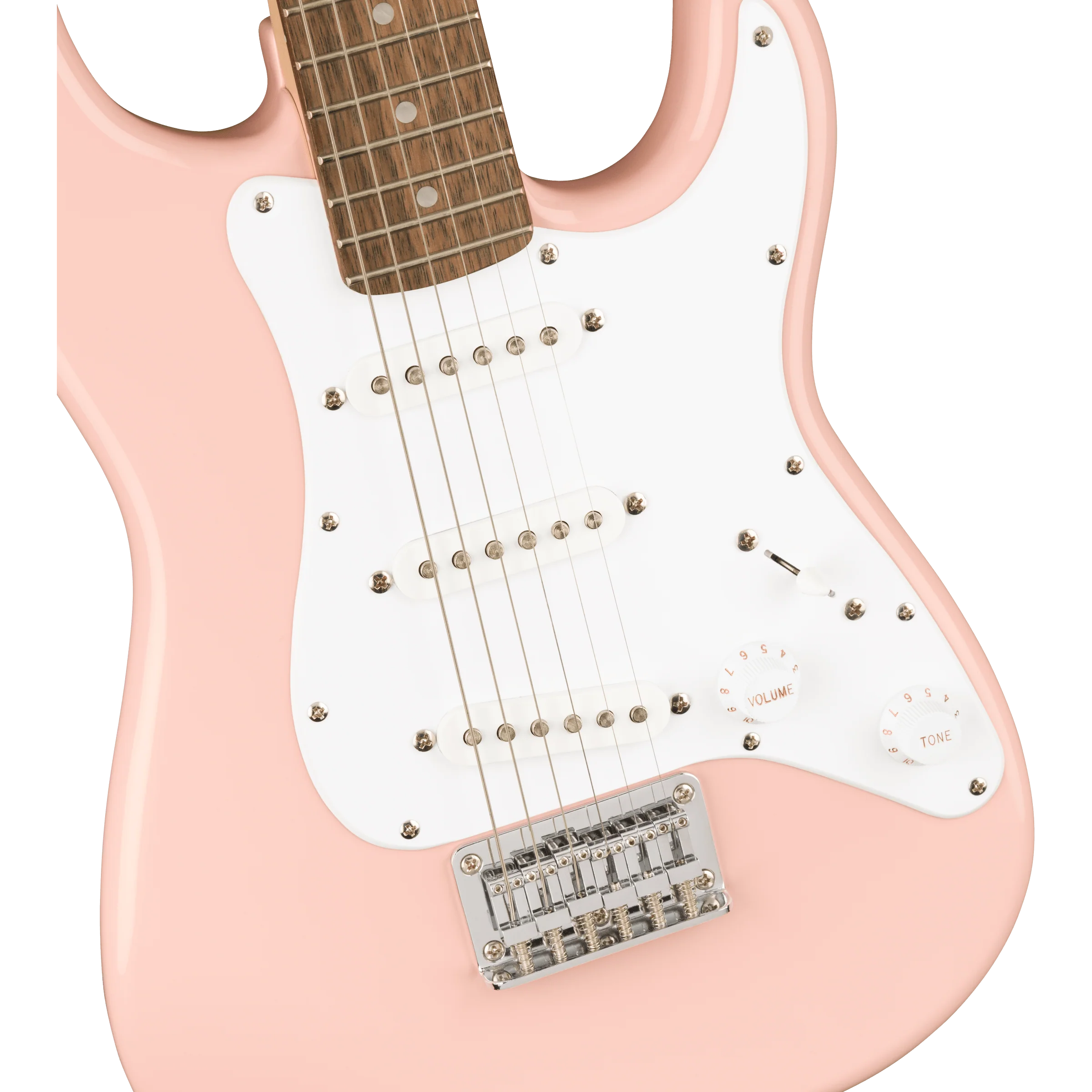 Squier 037-0121-556 Mini Strat LRL, Shell Pink - Image 3