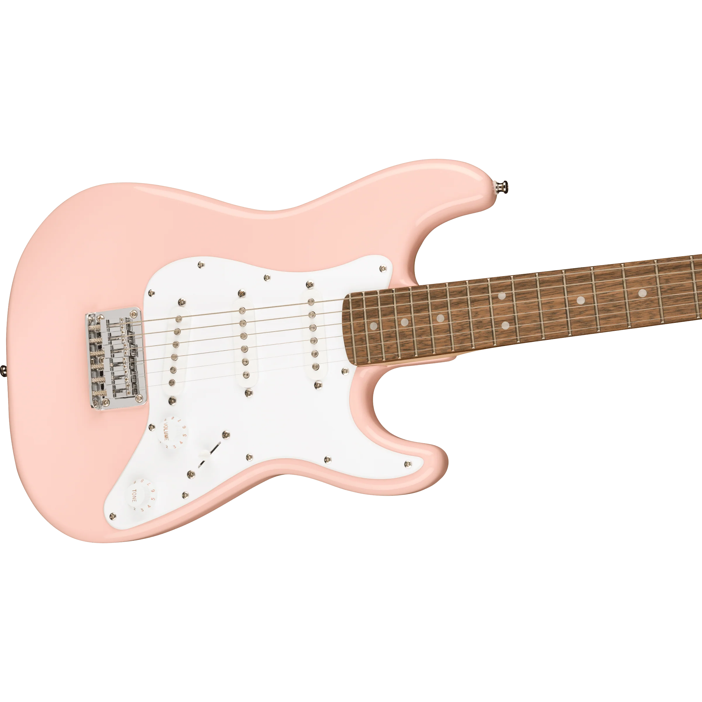 Squier 037-0121-556 Mini Strat LRL, Shell Pink - Image 4
