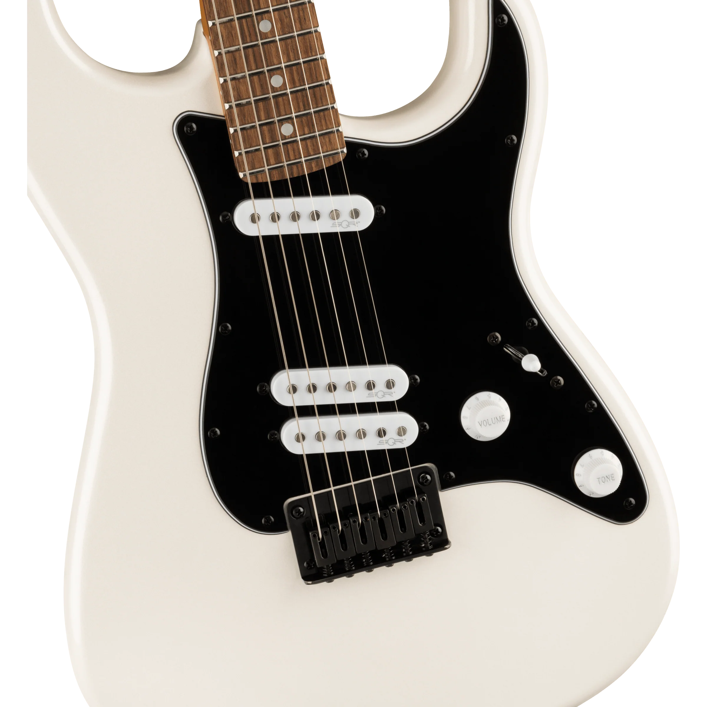 Squier 037-0235-523 Contemporary Strat Special Hard-Tail, SS-S, LRL, Pearl White - Image 4