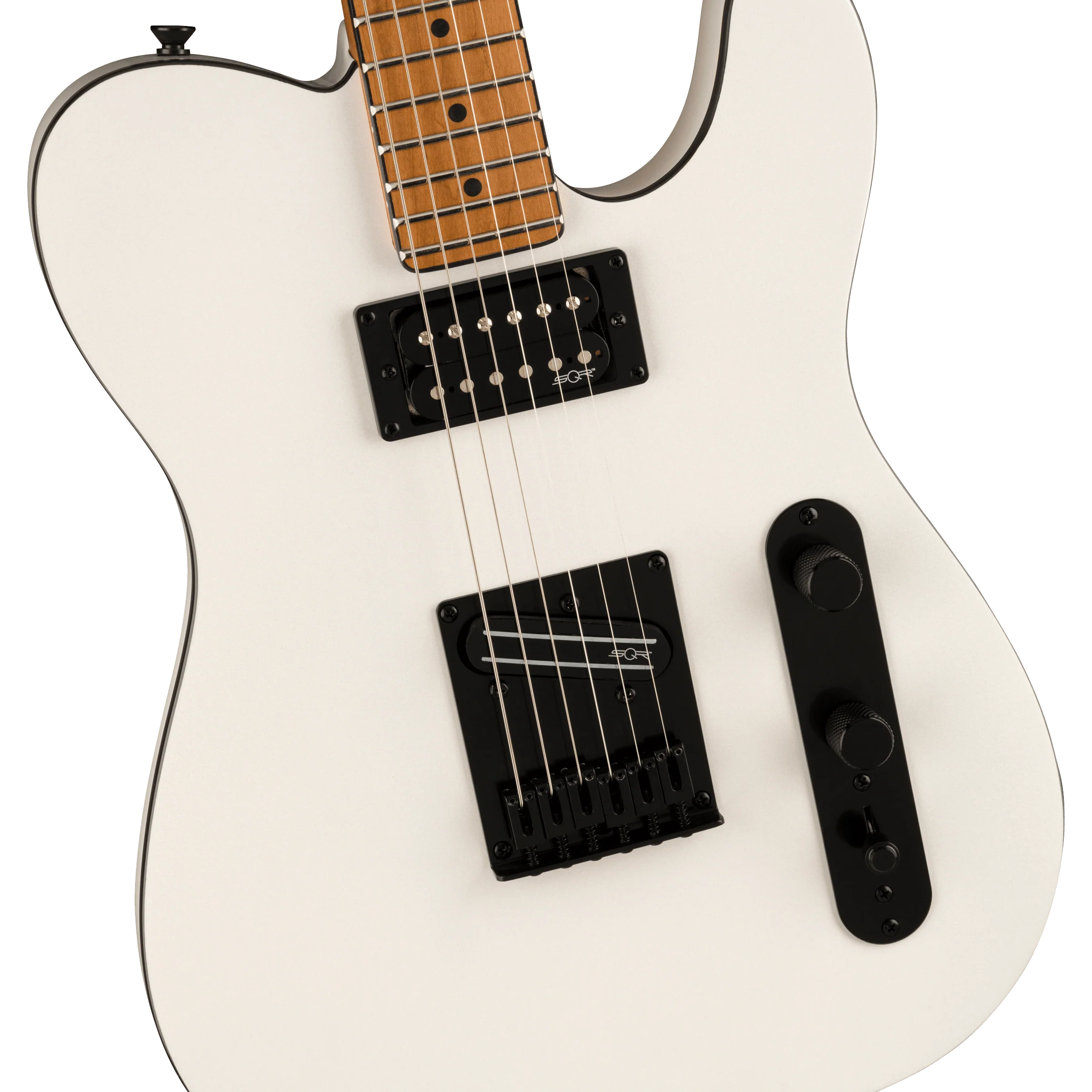 Squier 037-1225-523 Contemporary Tele, RH, Roasted MN, Pearl White - Image 4